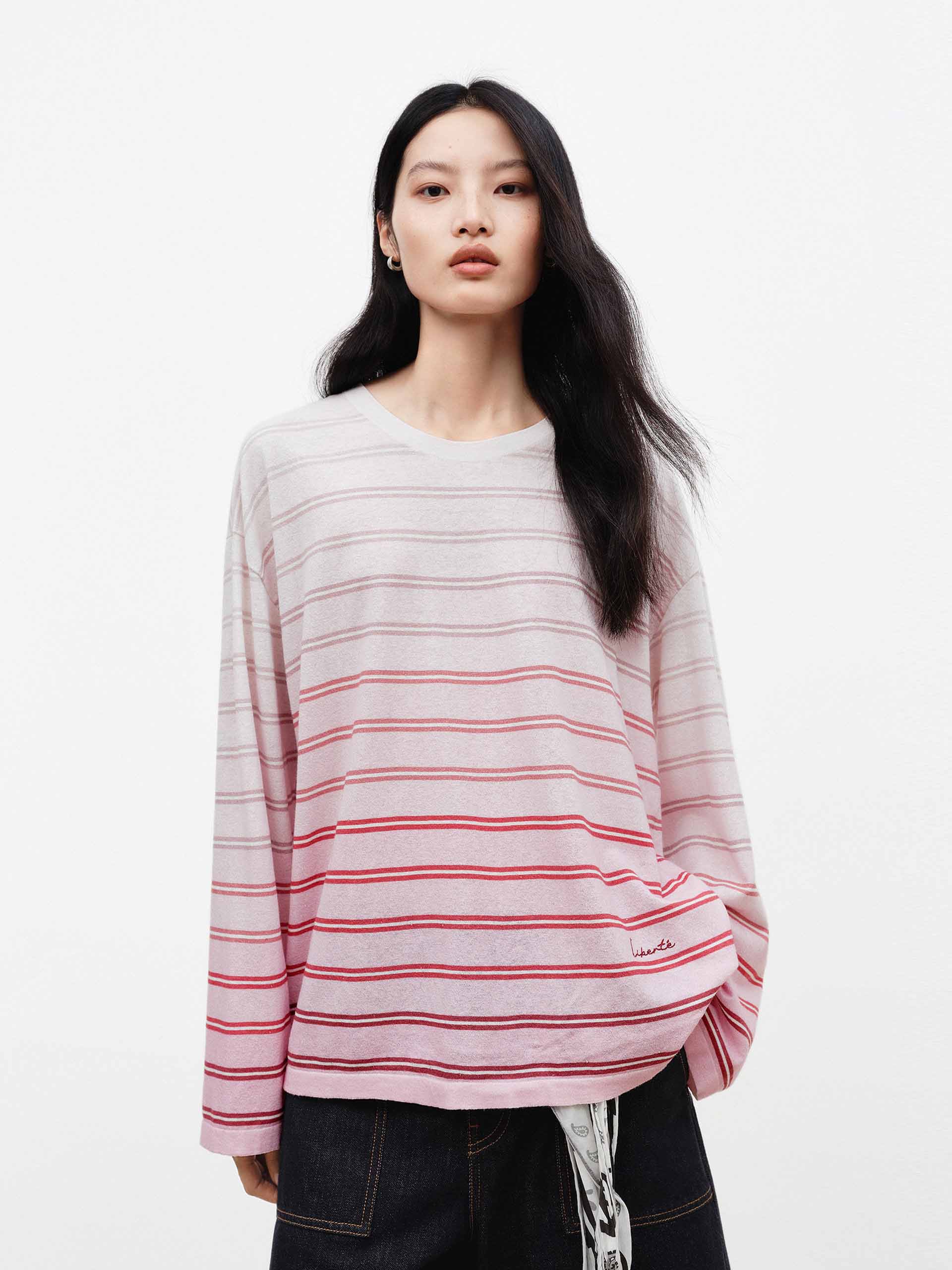 Cotton Linen Striped Sweater