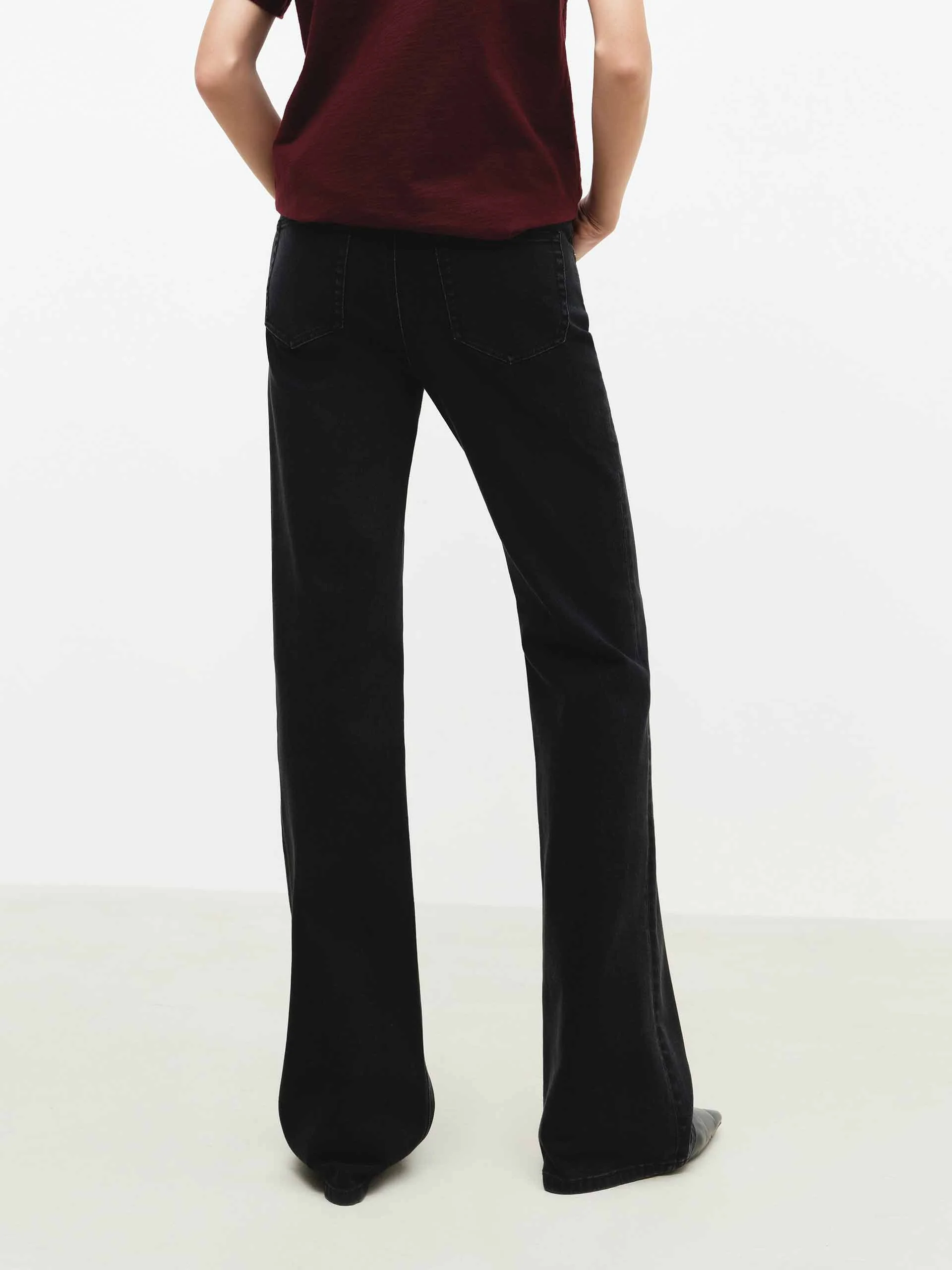 Cotton Lyocell Flared Jeans - Image 6