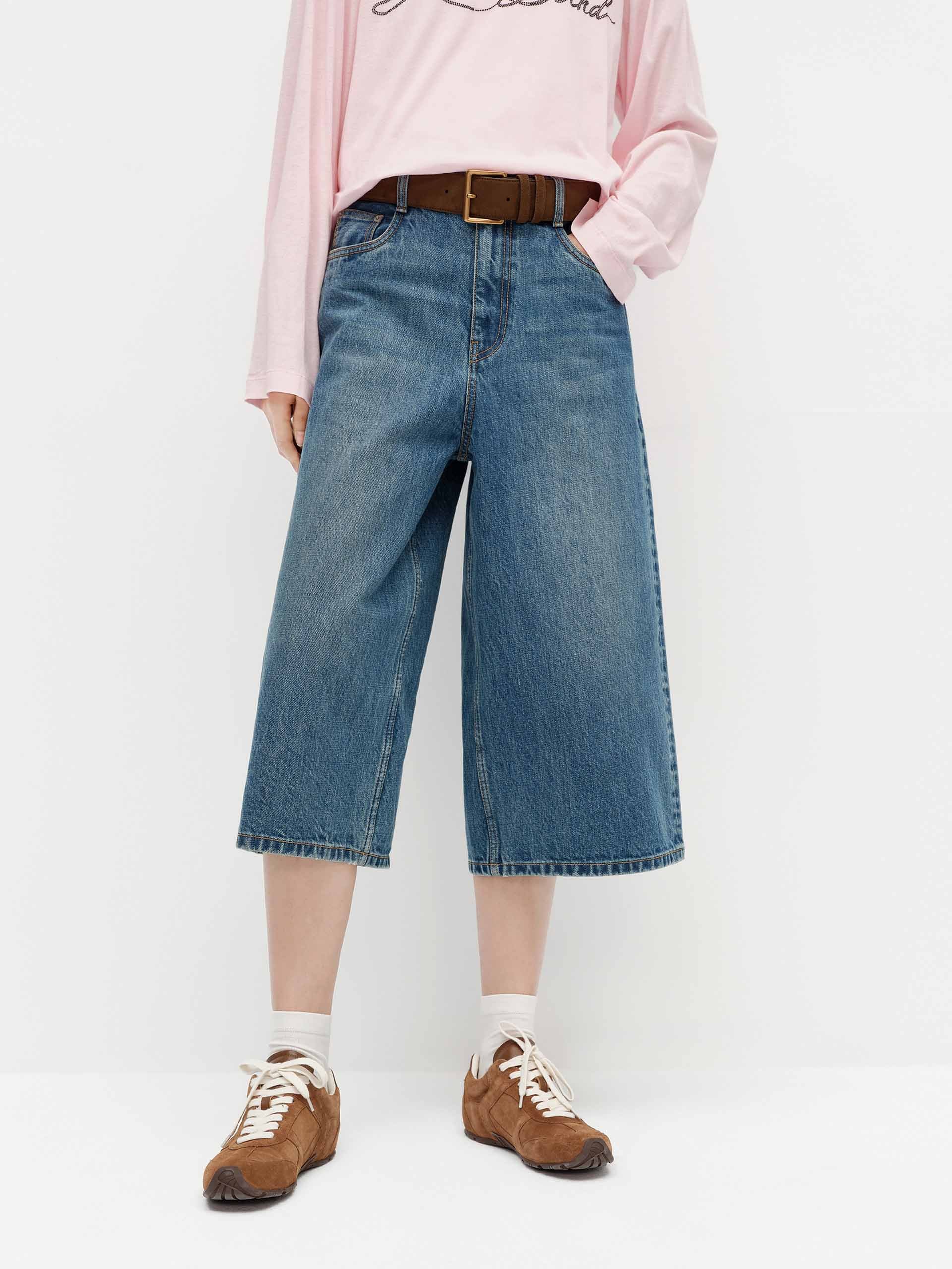 Cotton Midi Length Shorts