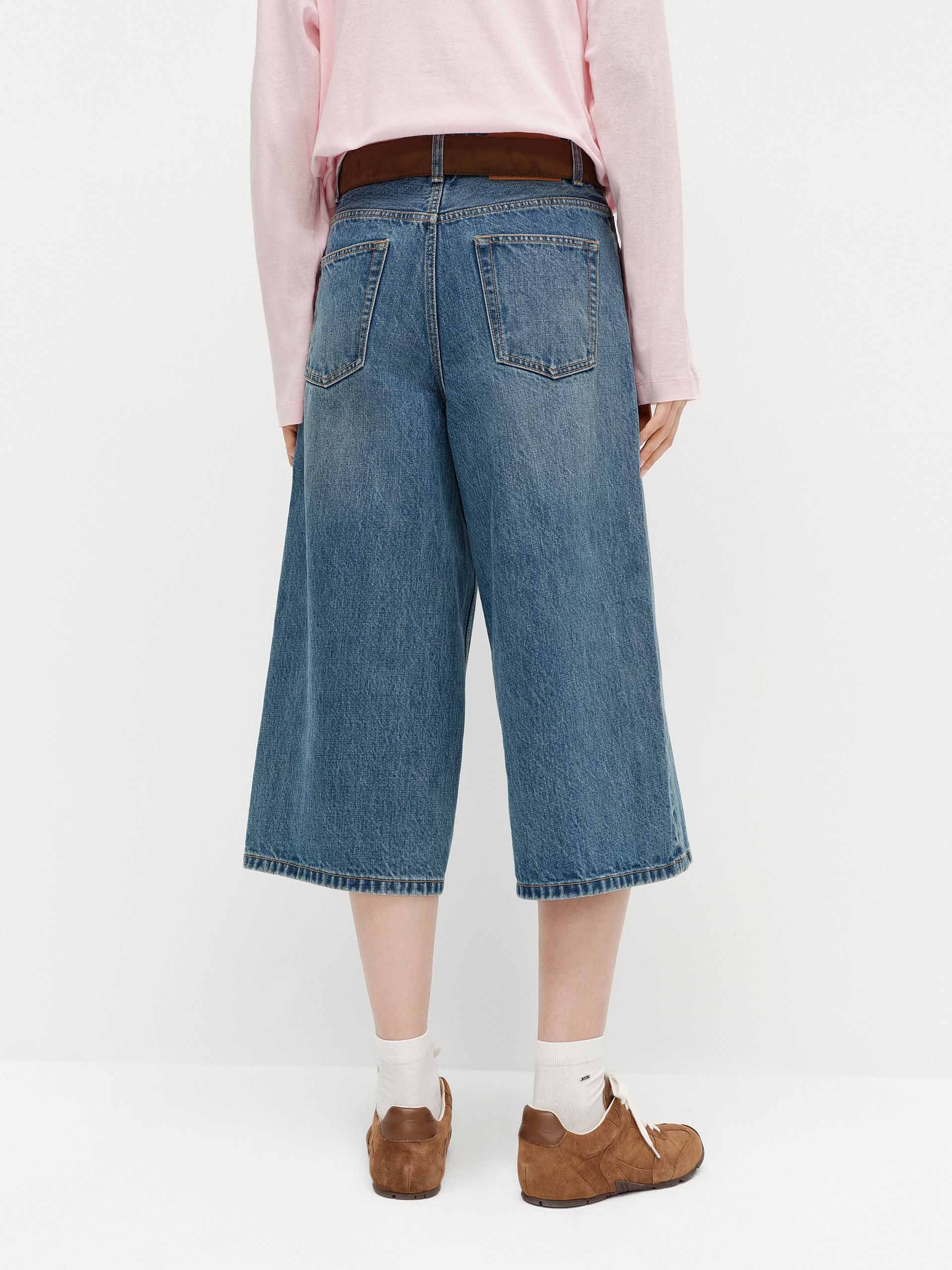 Cotton Midi Length Shorts - Image 3