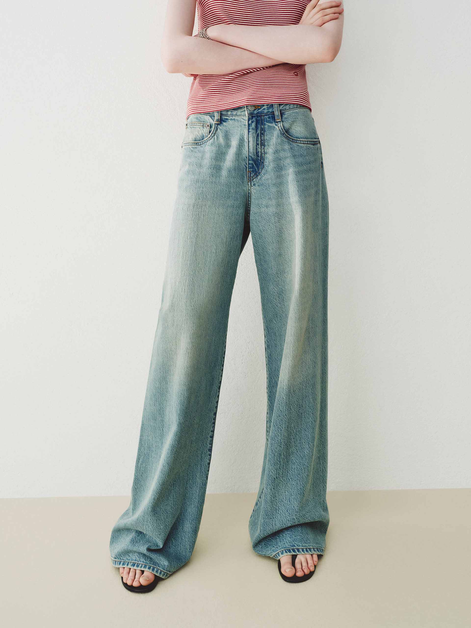 Cotton Relaxed Straight Jeans