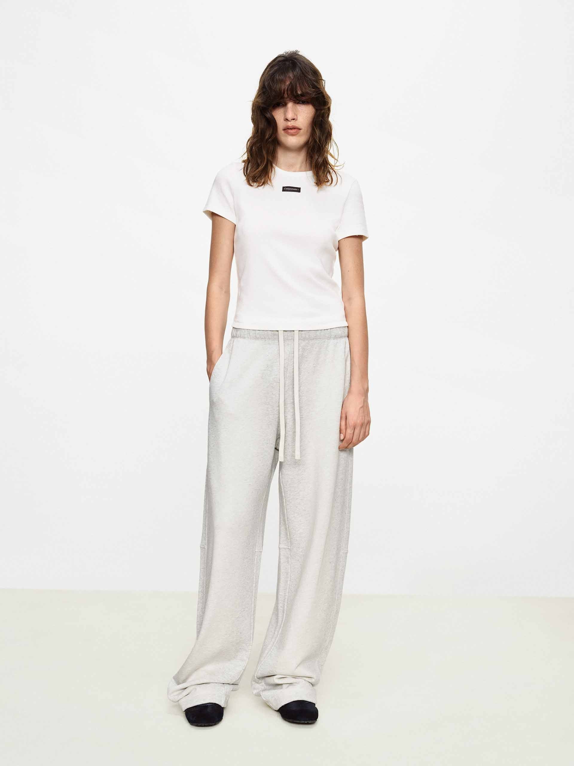 Cotton Rhinestone Detail T-shirt - Image 2