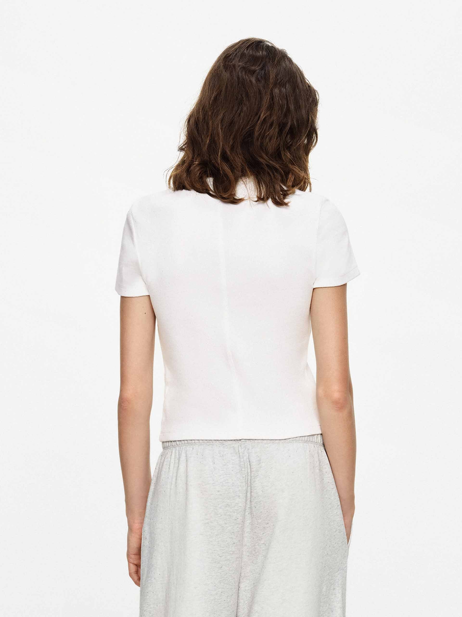 Cotton Rhinestone Detail T-shirt - Image 6