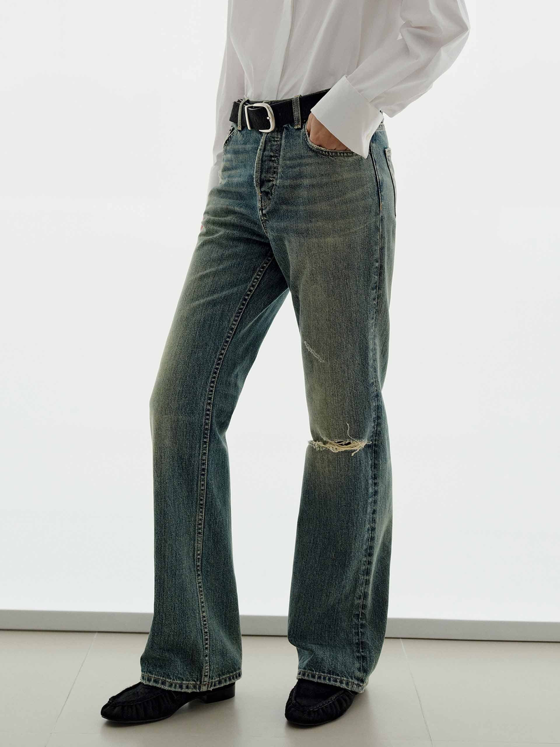Cotton Ripped Wash Jeans - Image 3