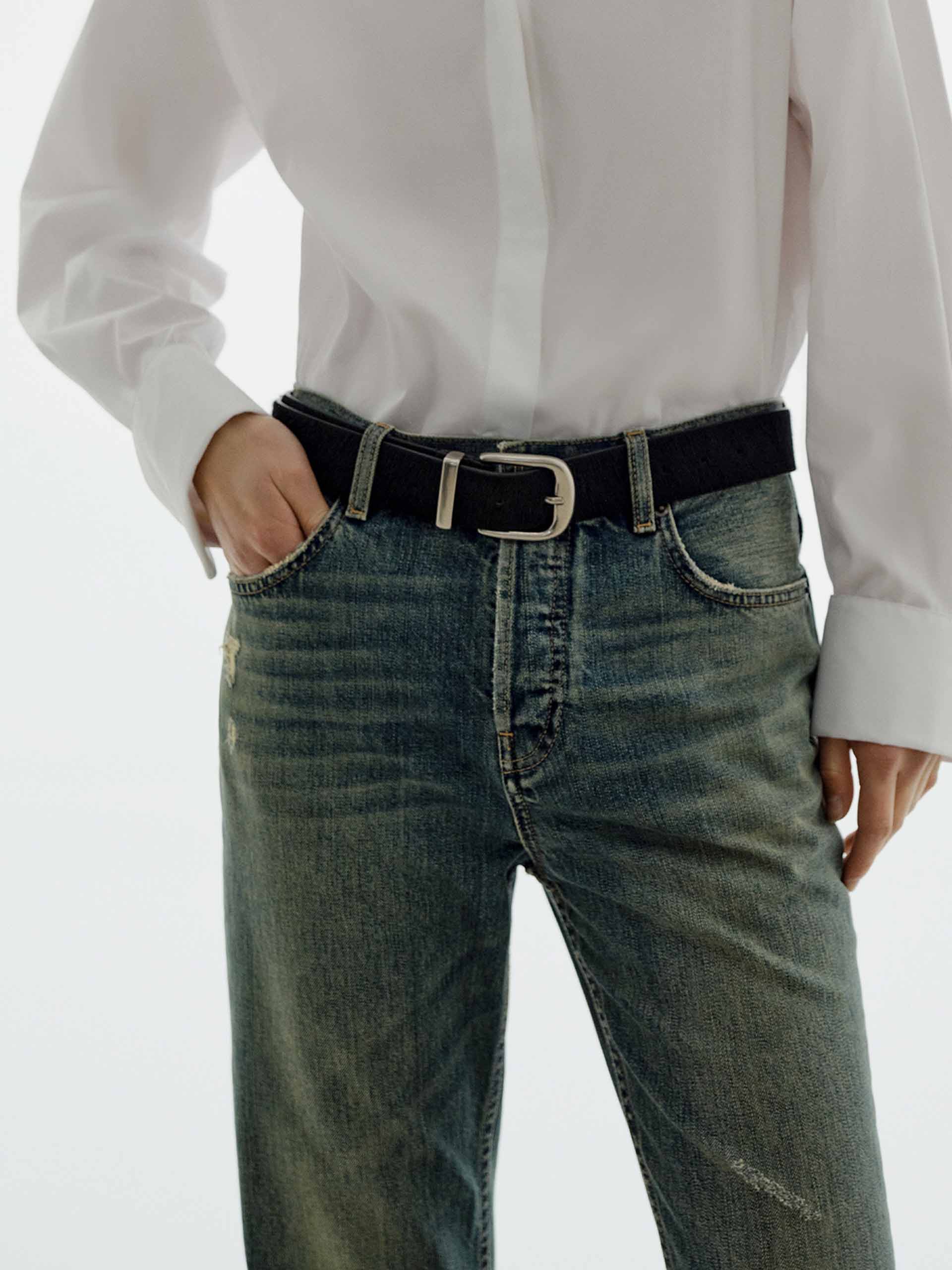 Cotton Ripped Wash Jeans - Image 7