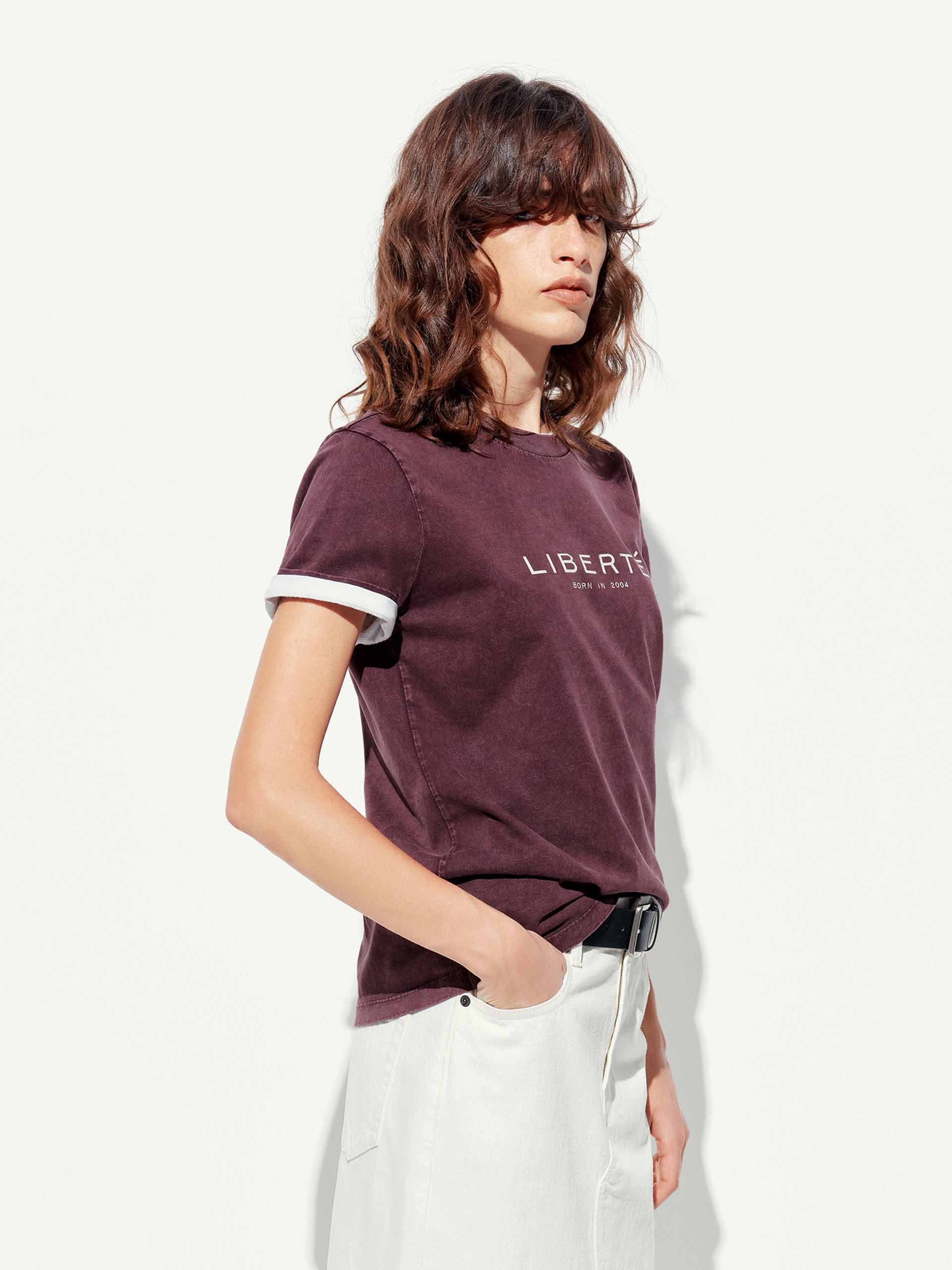 Cotton Round Neck Letter T-shirt - Image 6