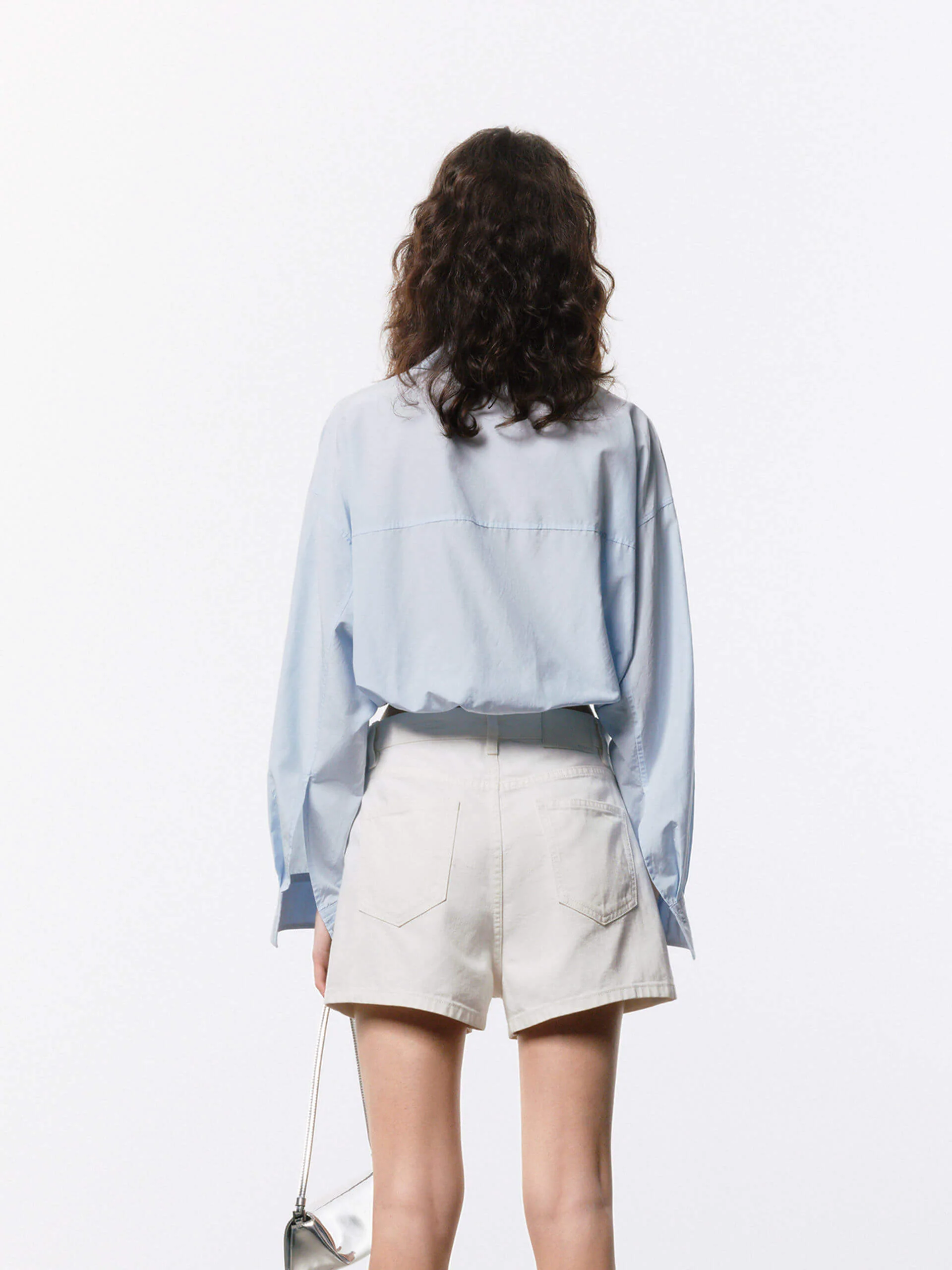 Cotton Silk Cropped Shirt - Image 3