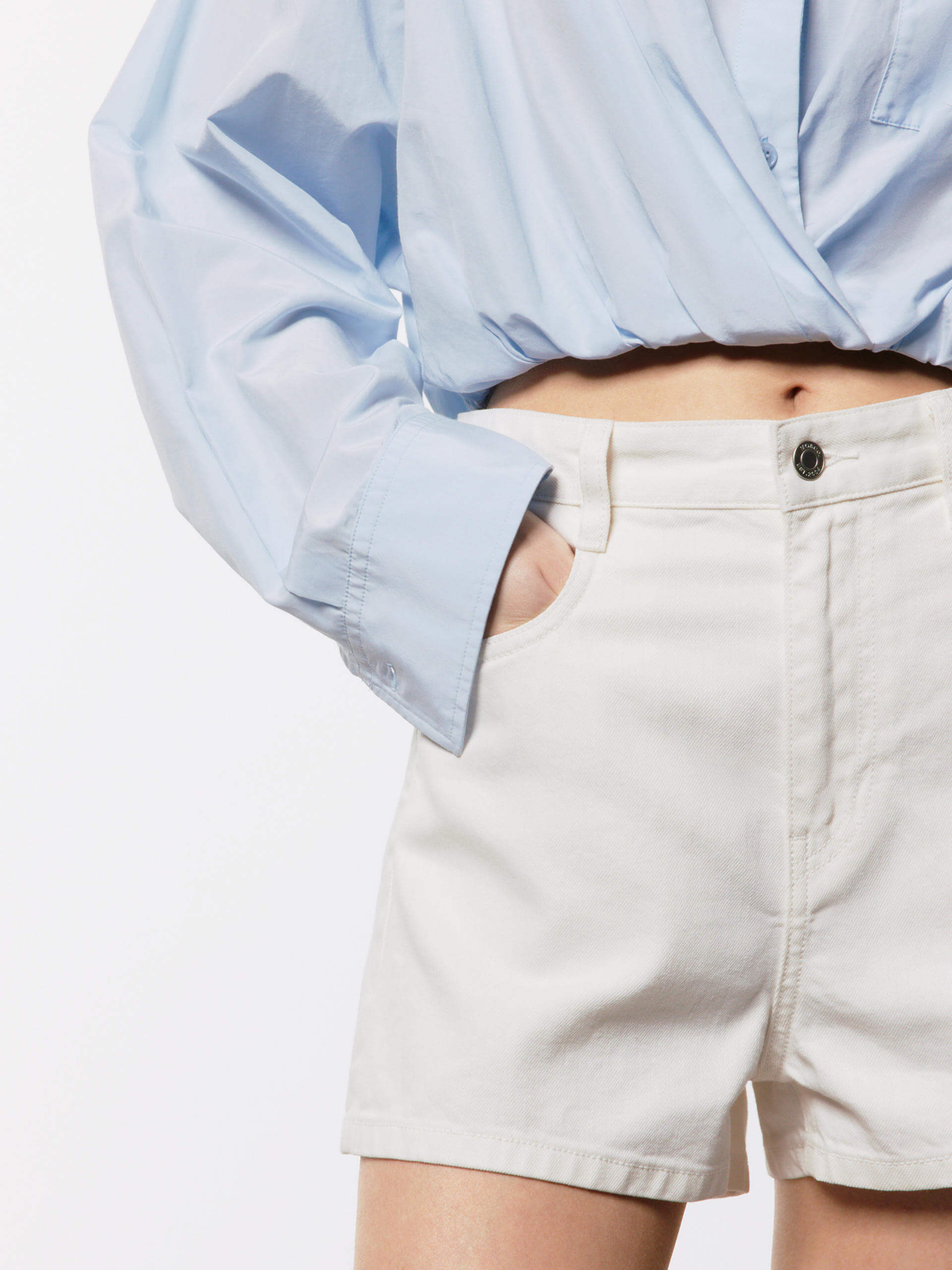 Cotton Silk Cropped Shirt - Image 6