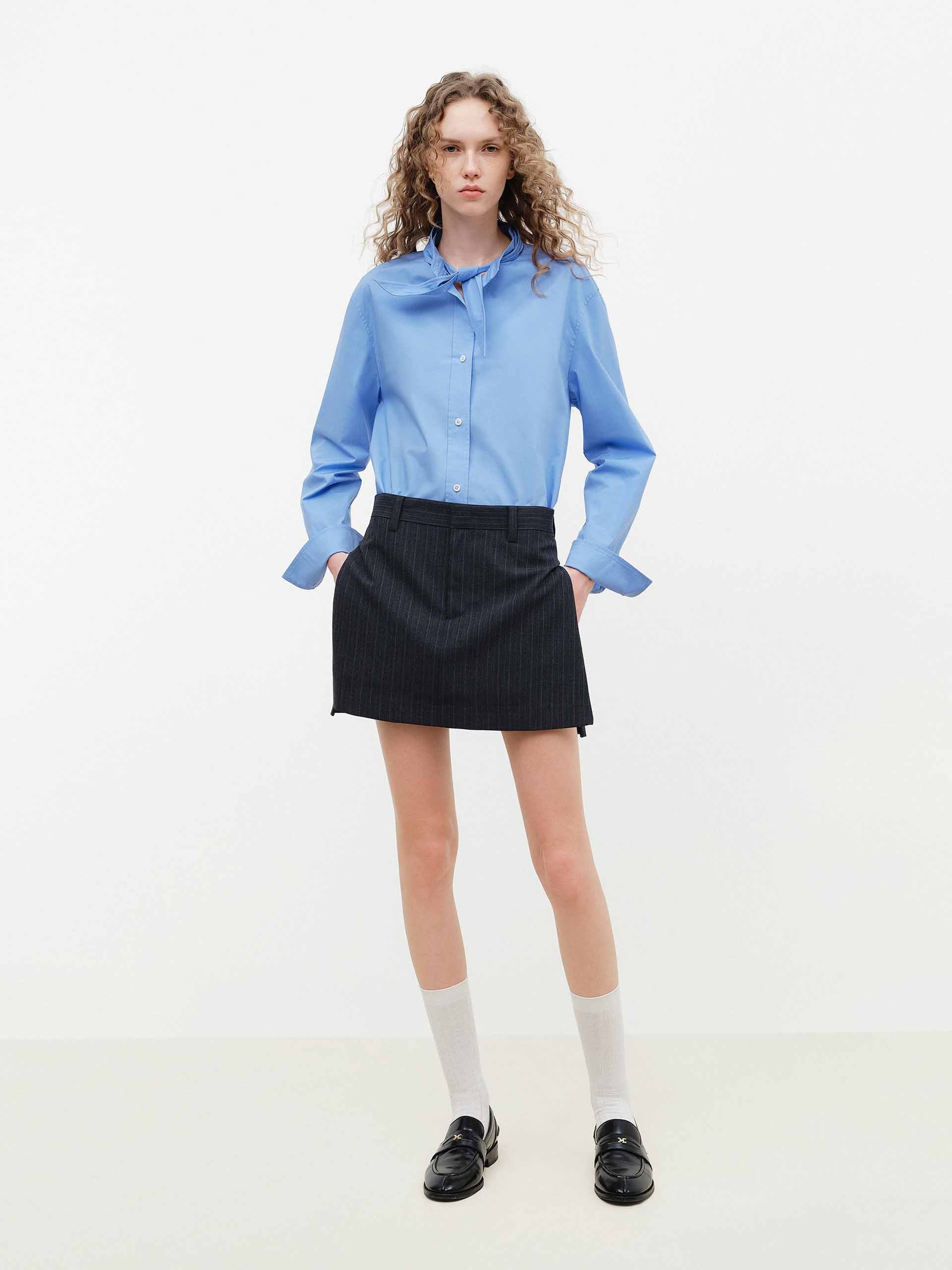 Cotton Stand Collar Shirt - Image 2