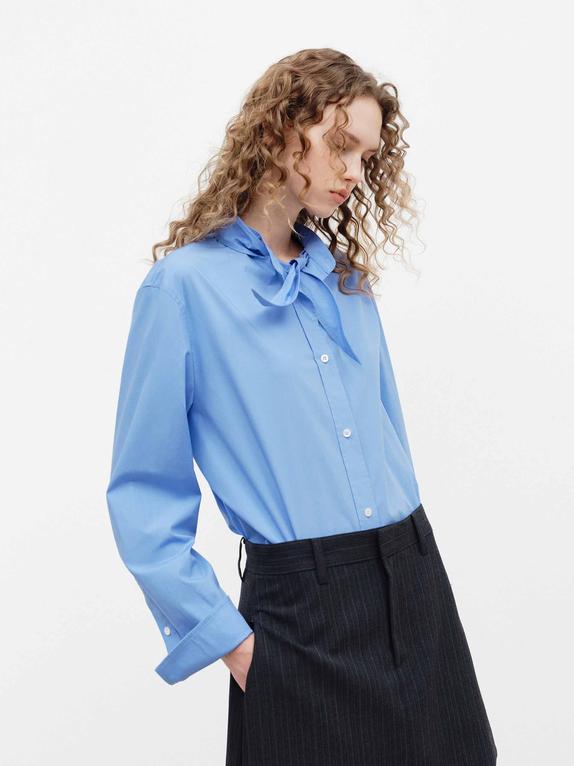 Cotton Stand Collar Shirt - Image 3