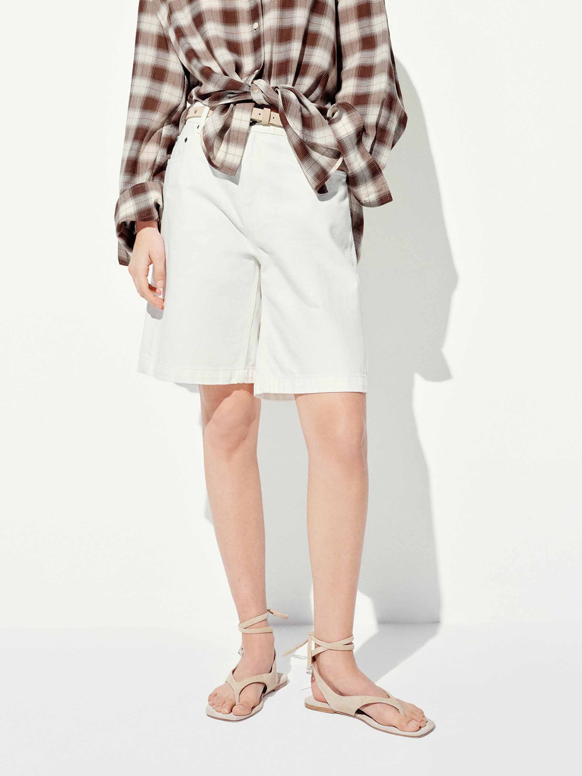 Cotton Straight Loose Shorts - Image 7