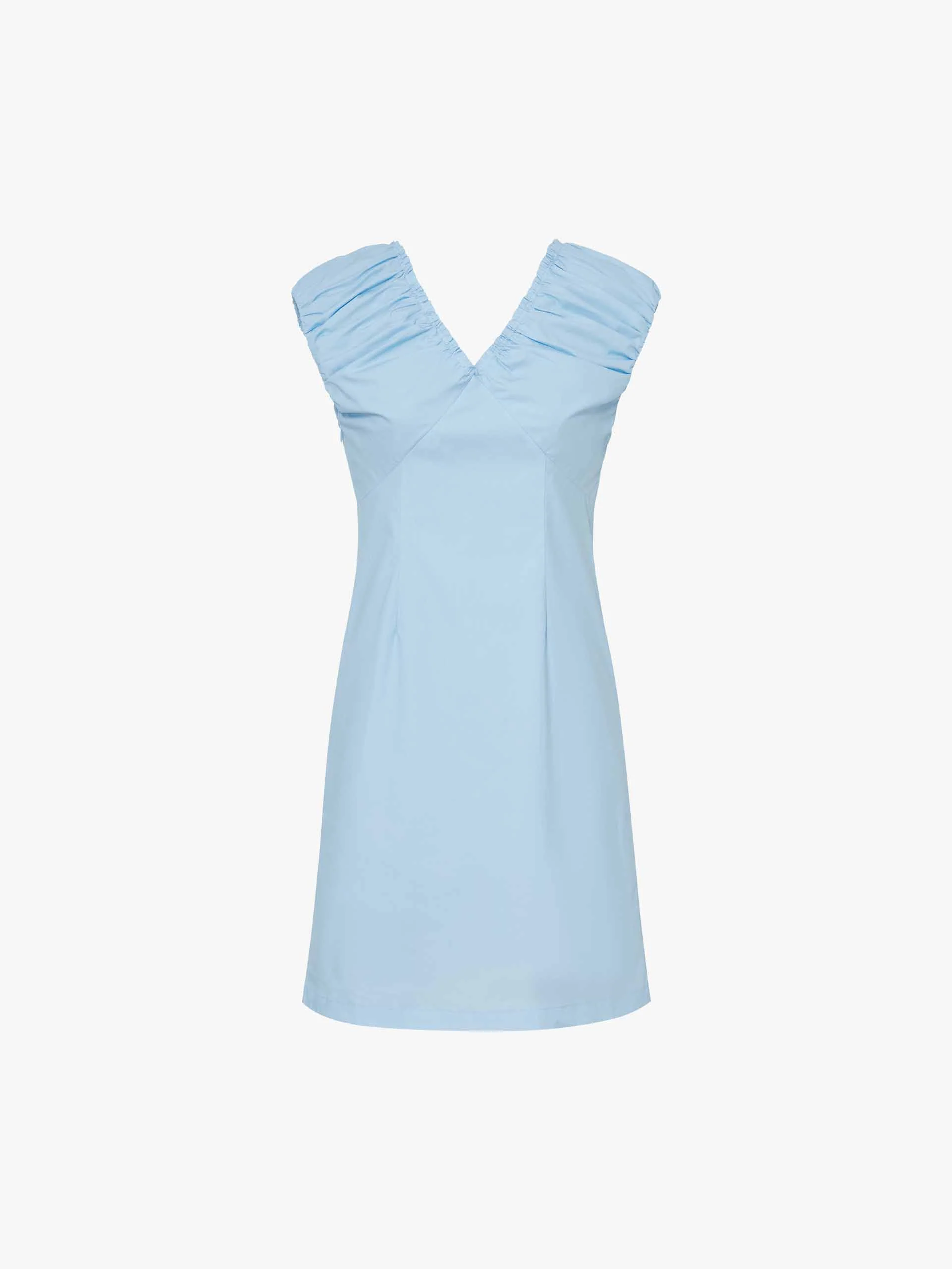 Cotton V-neck Mini Dress - Image 5