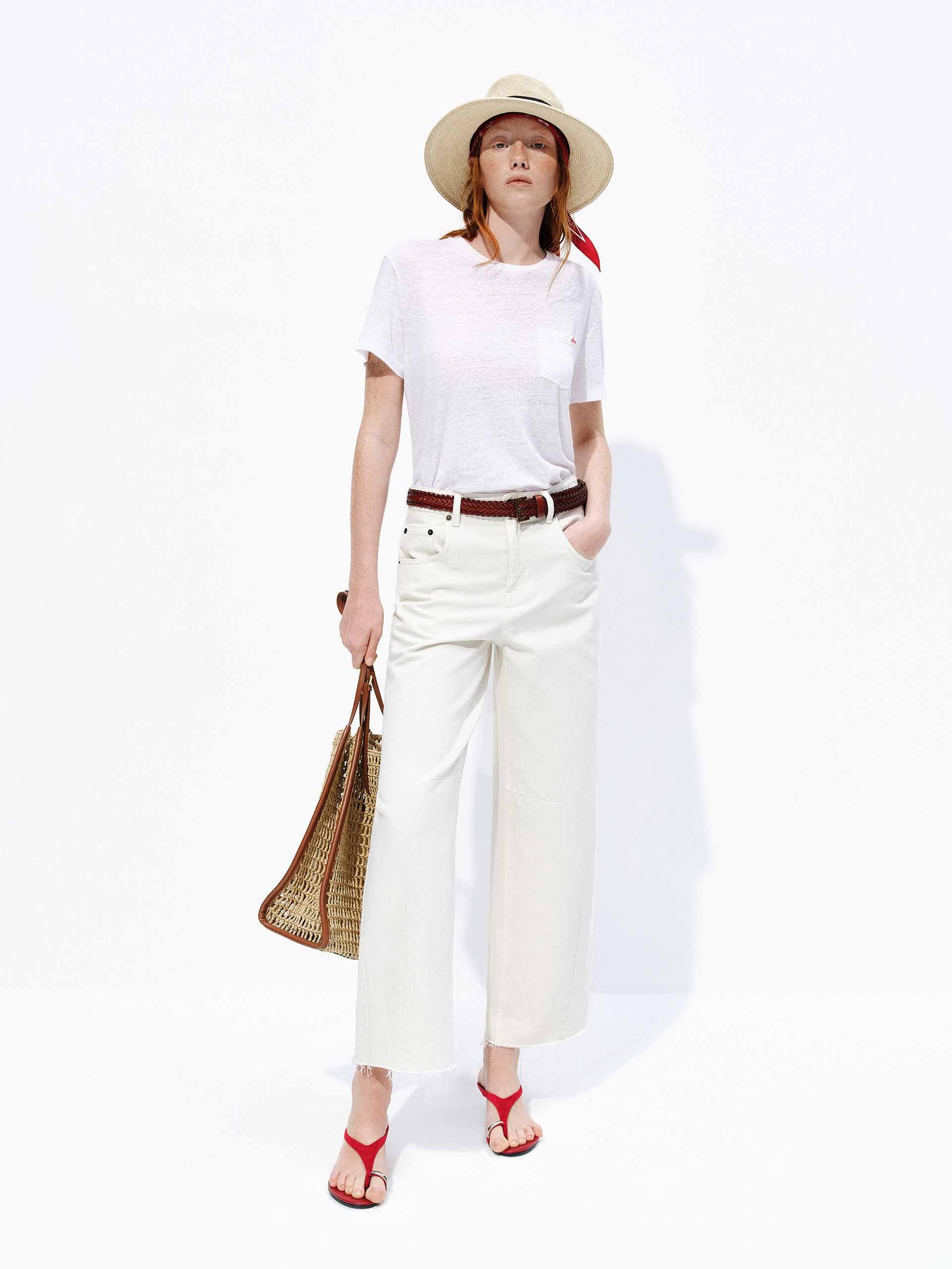 Crewneck Linen Blend T-shirt - Image 2