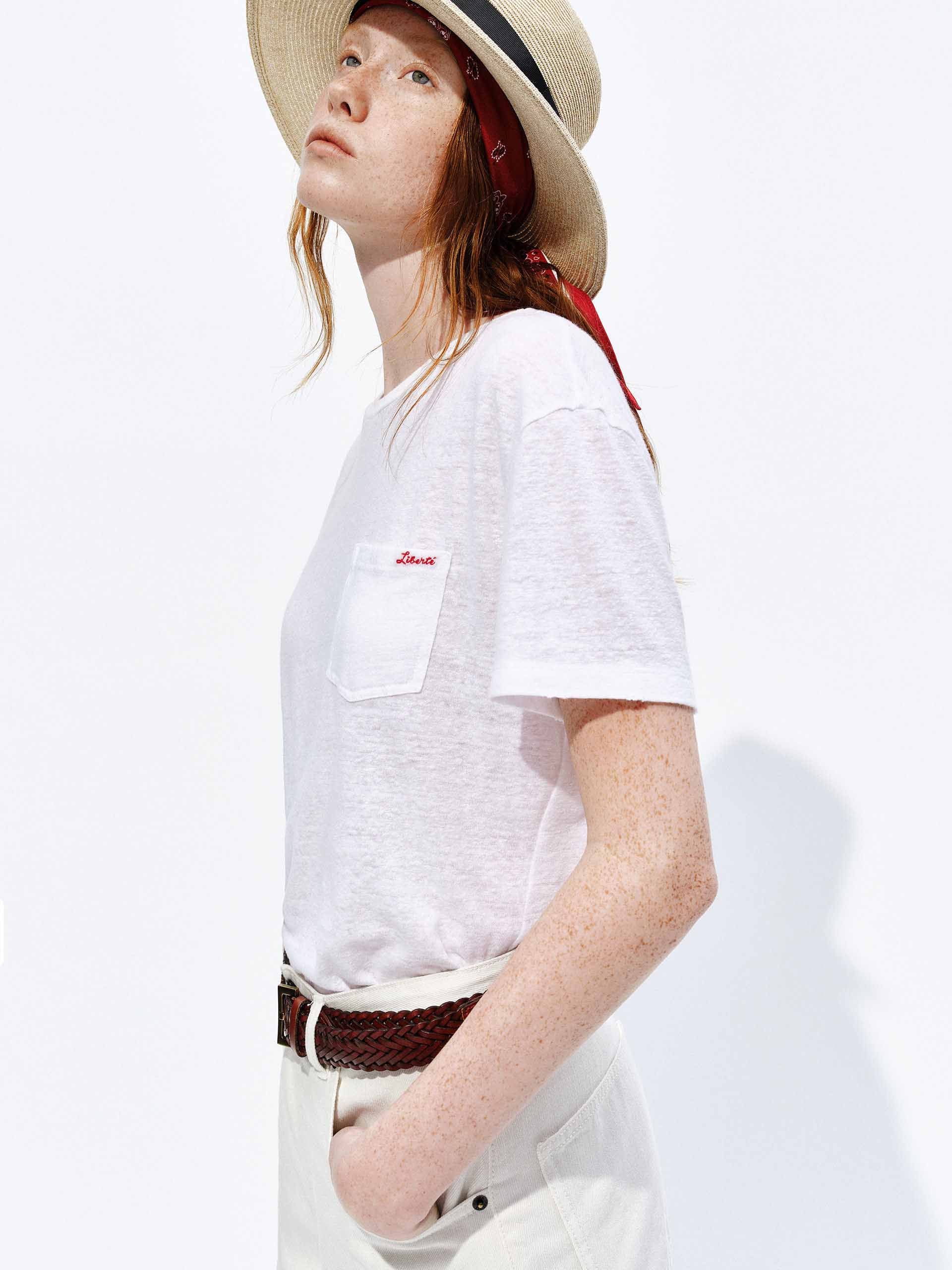Crewneck Linen Blend T-shirt - Image 6