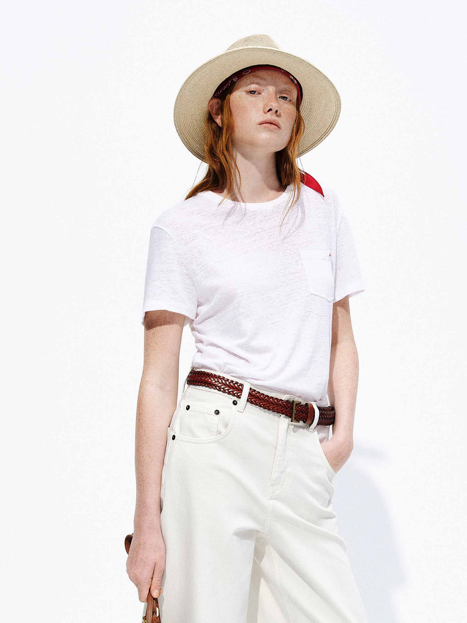 Crewneck Linen Blend T-shirt - Image 7