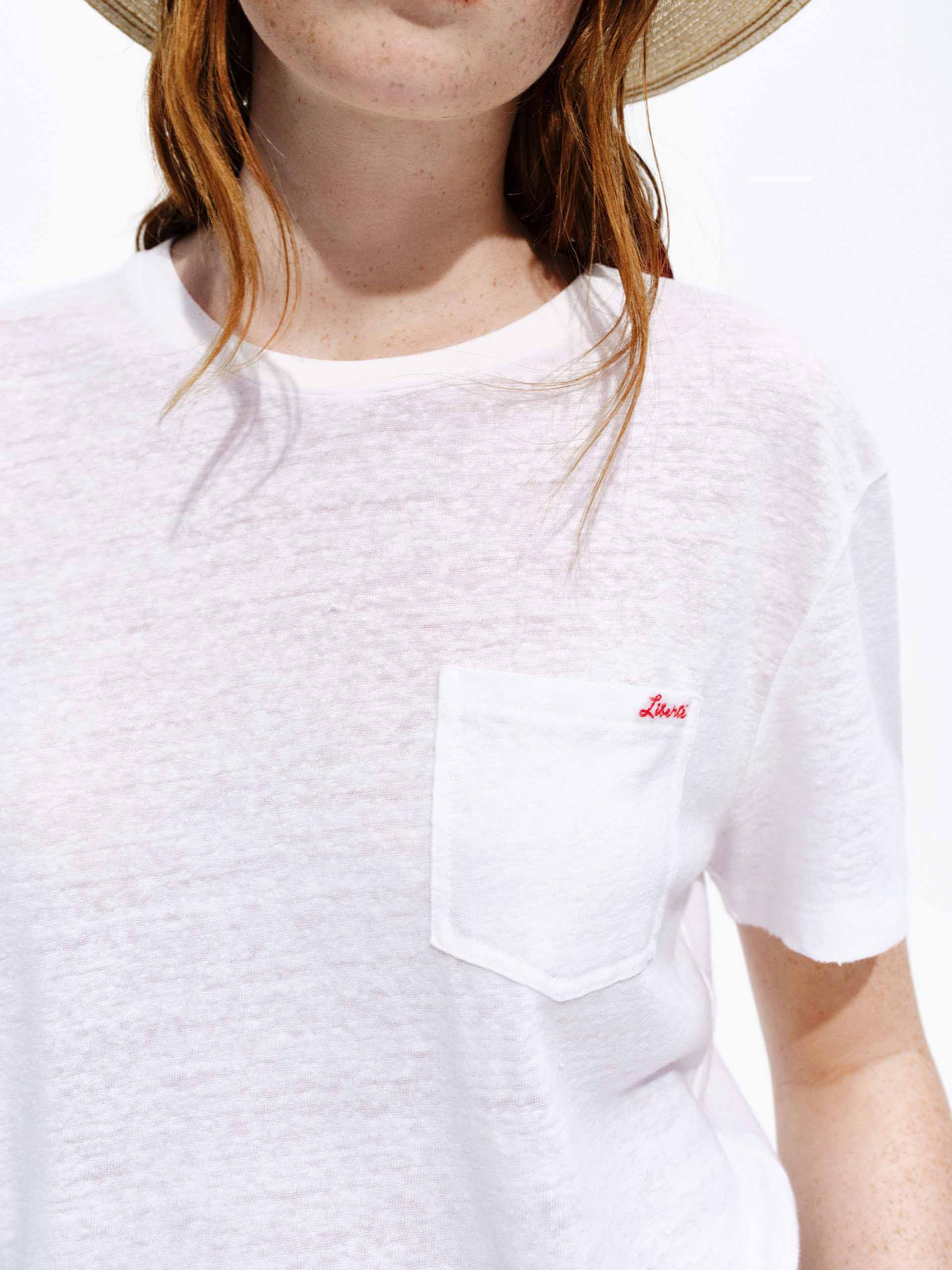 Crewneck Linen Blend T-shirt - Image 8