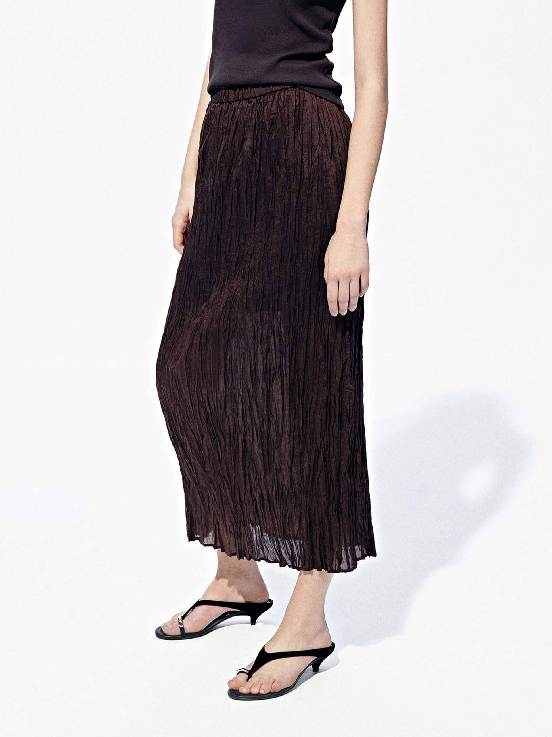 Crinkle Textured Midi Skirt - Image 6