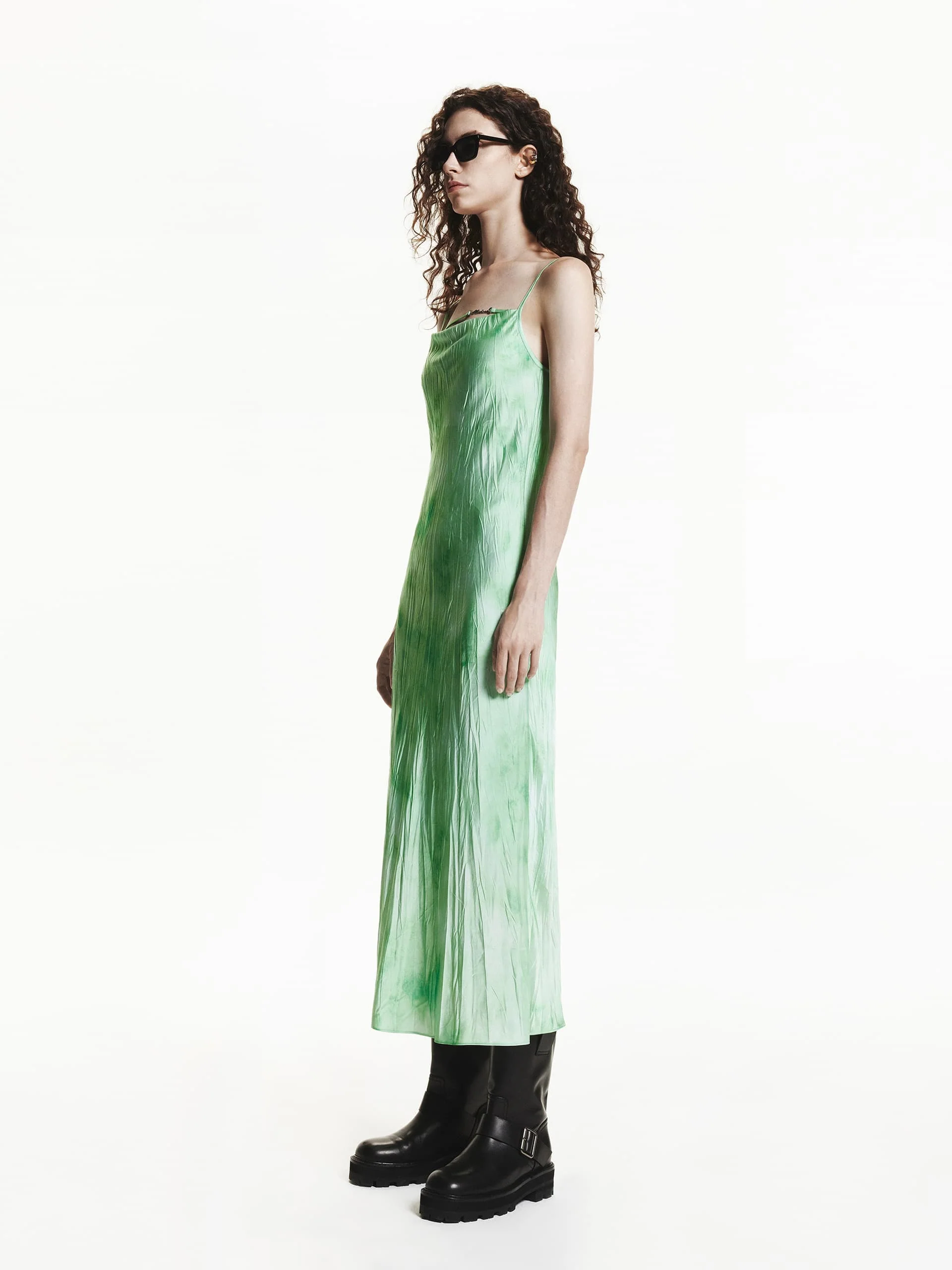 Crinkled Texture Printed Dress - Image 7