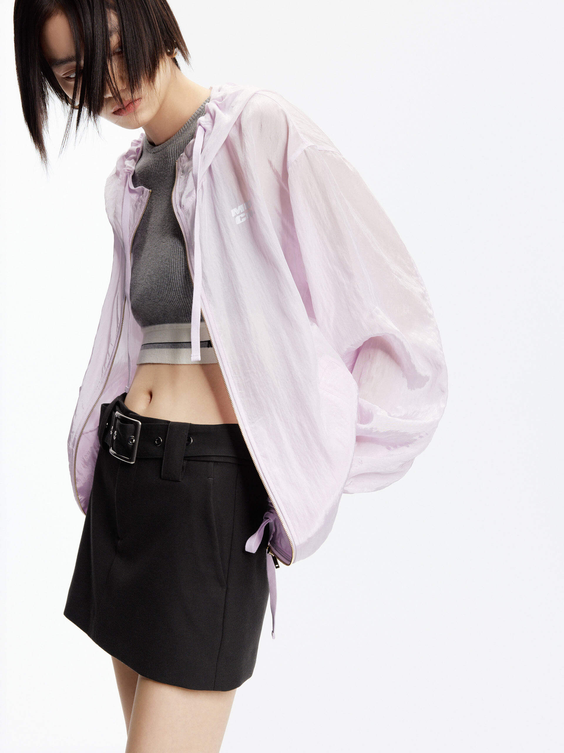 Crinkled Textured Hood Jacket - Image 2