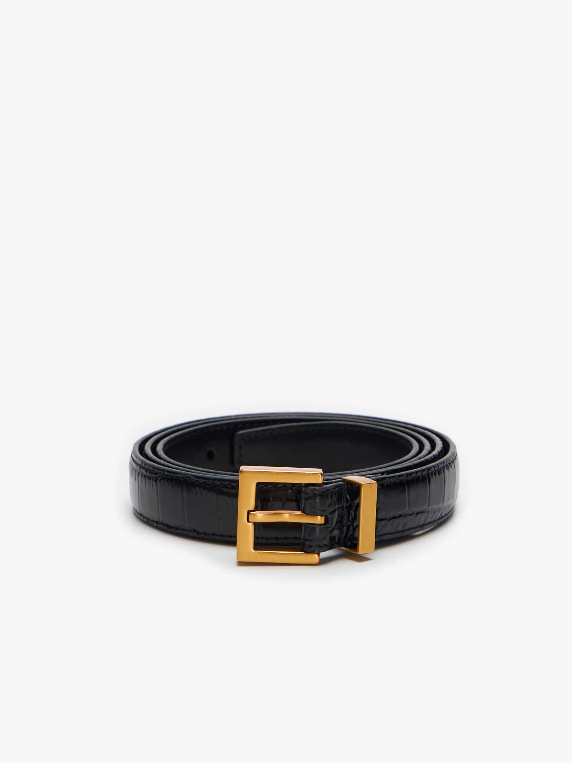 Crocodile Embossed Leather Belt - Image 11