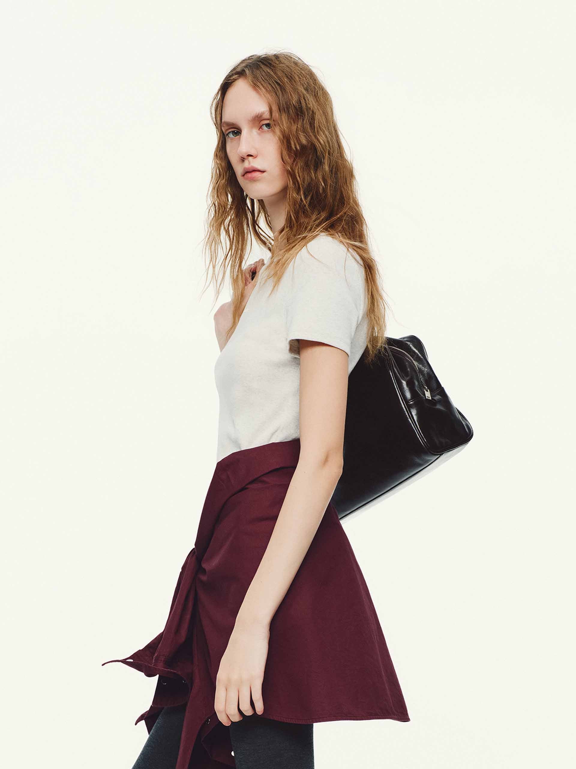 Cropped Cut Cotton T-shirt - Image 14