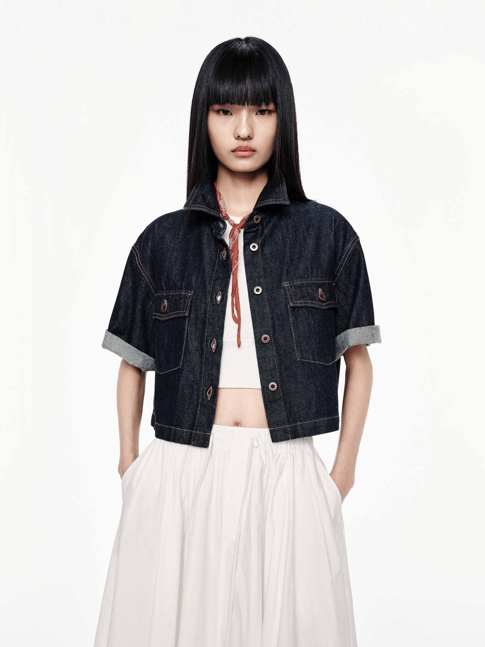 Cropped Fit Cotton Jacket