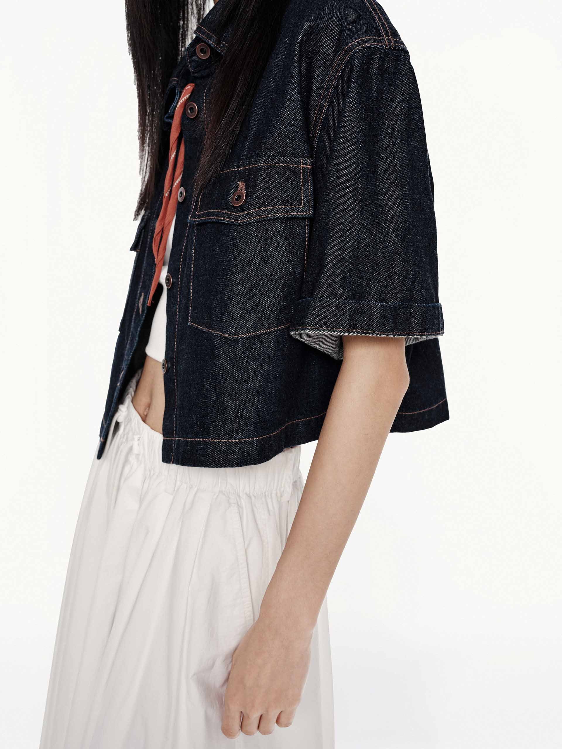 Cropped Fit Cotton Jacket - Image 8