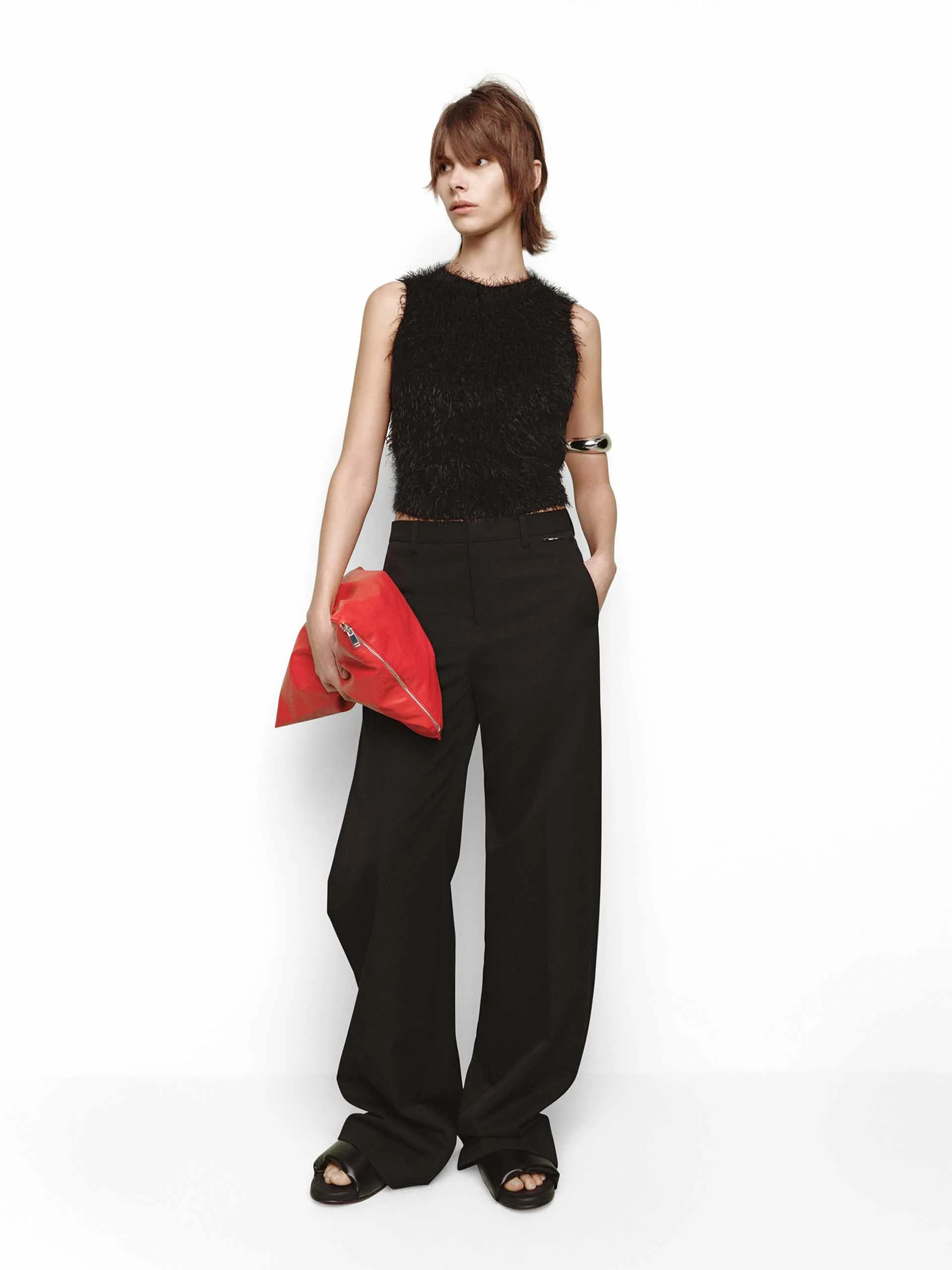 Cropped Fuzzy Knit Tank - Image 10