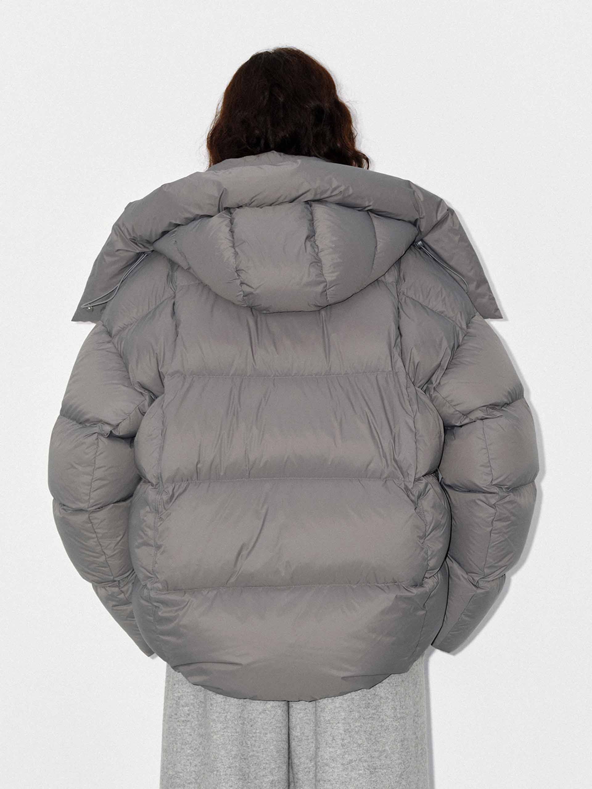 Cropped Hooded Puffer Jacket - Image 3