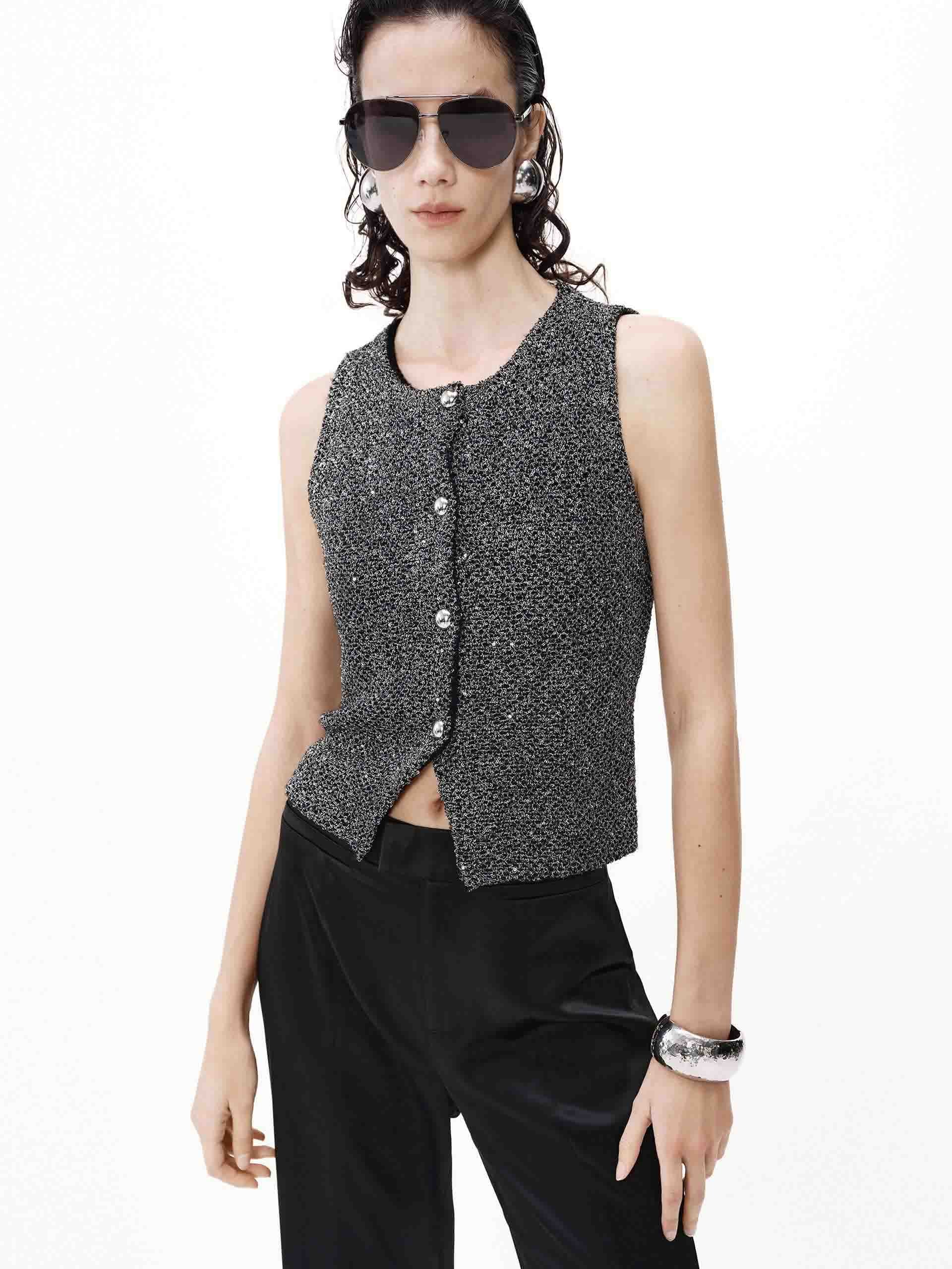 Cropped Knit Waistcoat