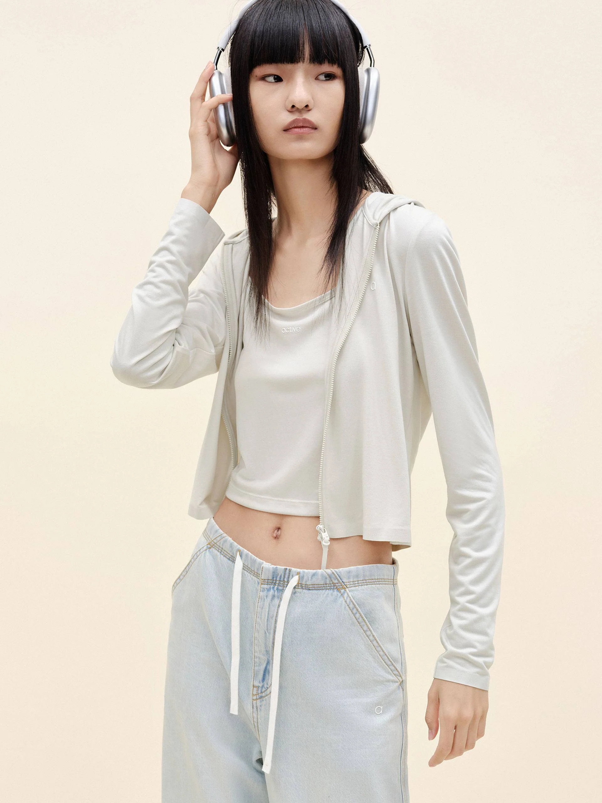 Cropped Long Sleeves Coat