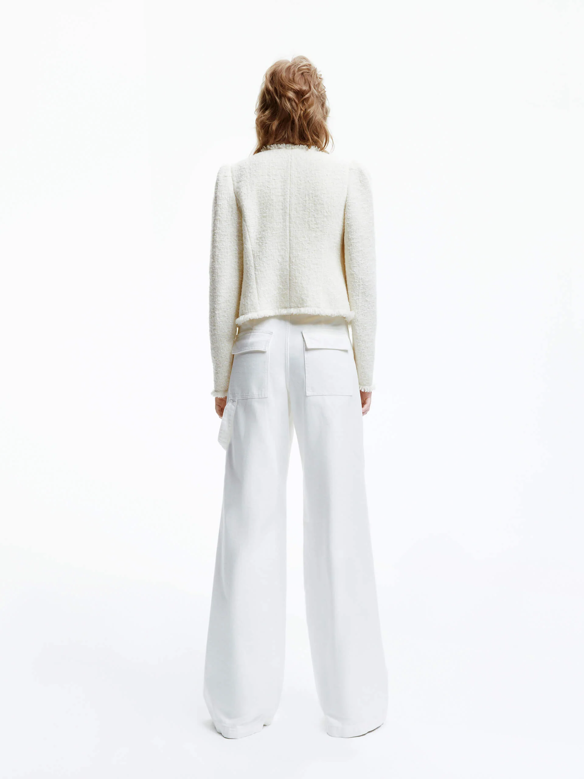 Cropped Raw Trimmed Jacket - Image 8