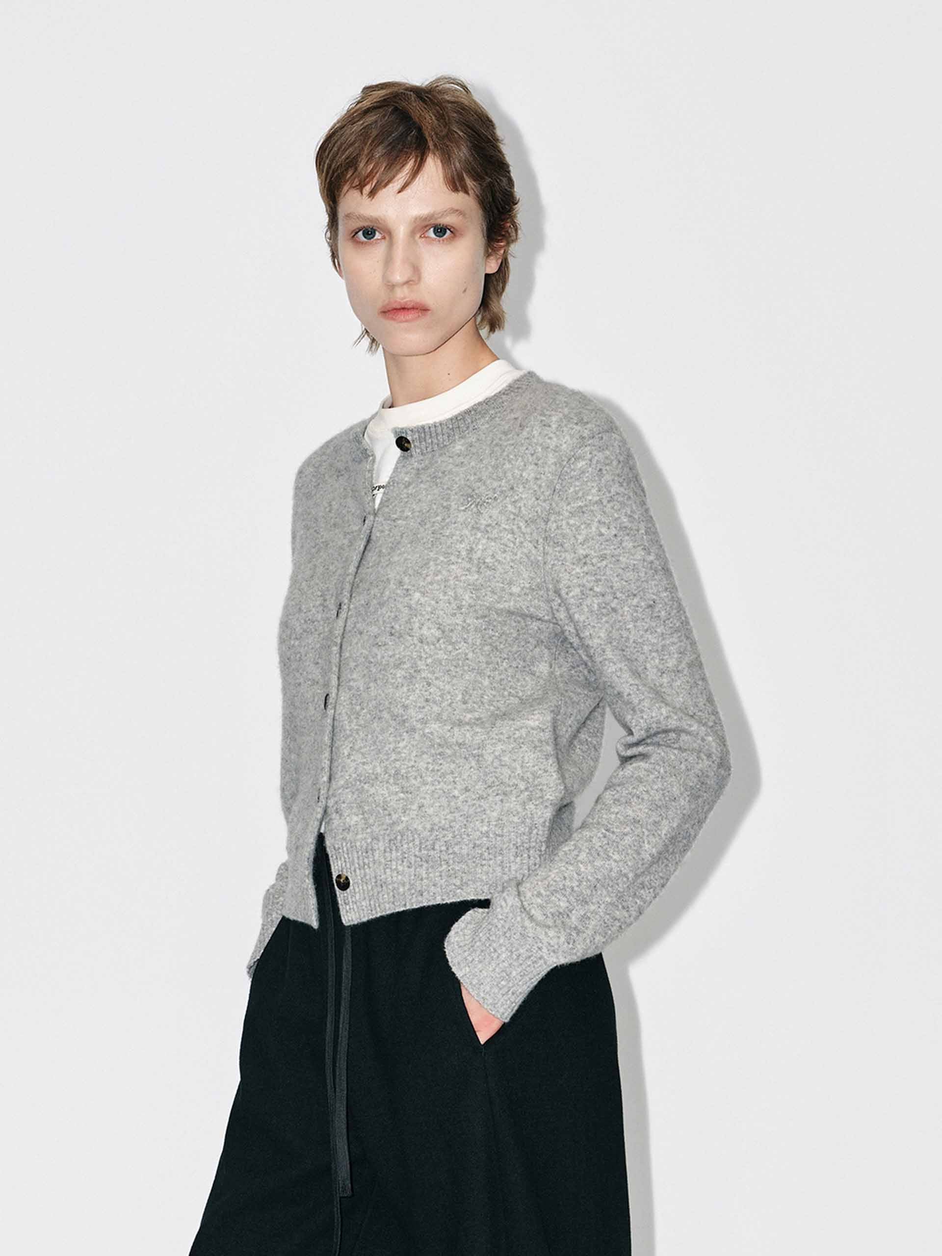 Cropped Round Neck Cardigan - Image 6