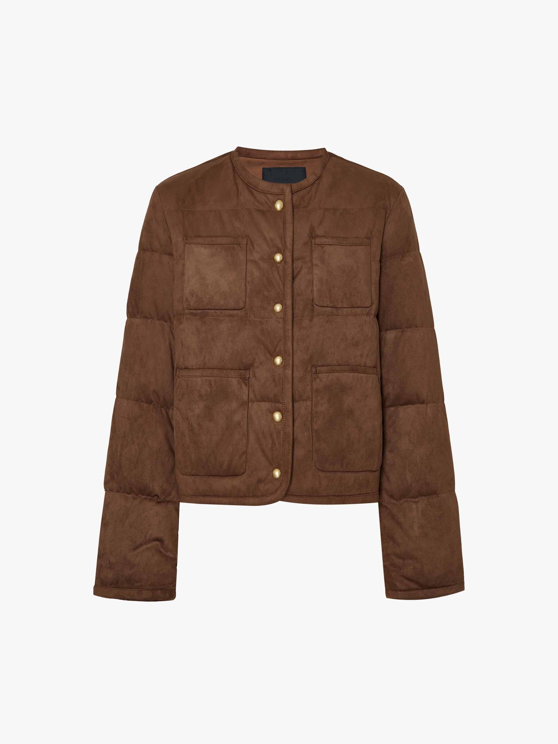 Cropped Round Neck Down Jacket - Image 5