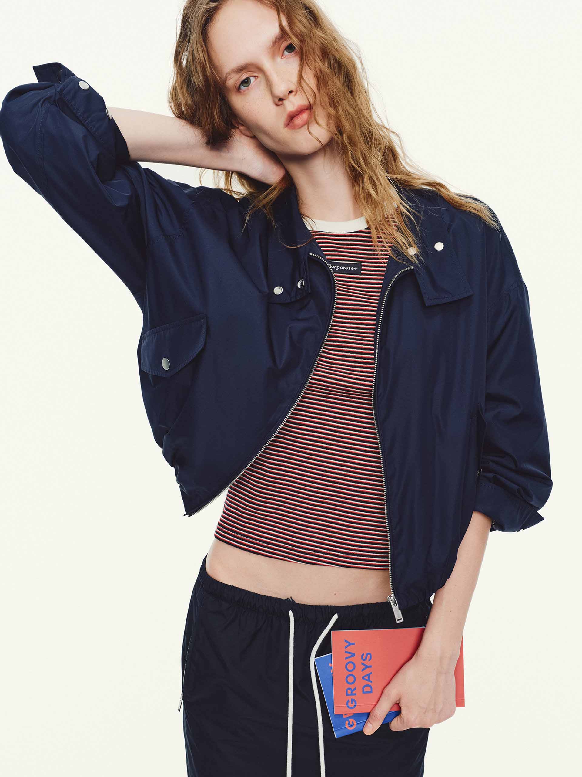 Cropped Stand Collar Jacket - Image 13