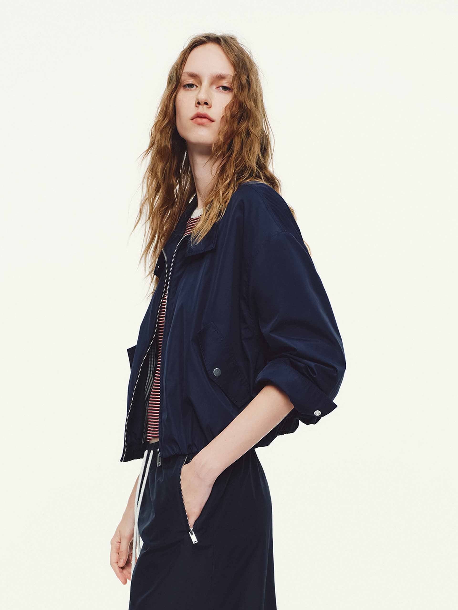 Cropped Stand Collar Jacket - Image 15