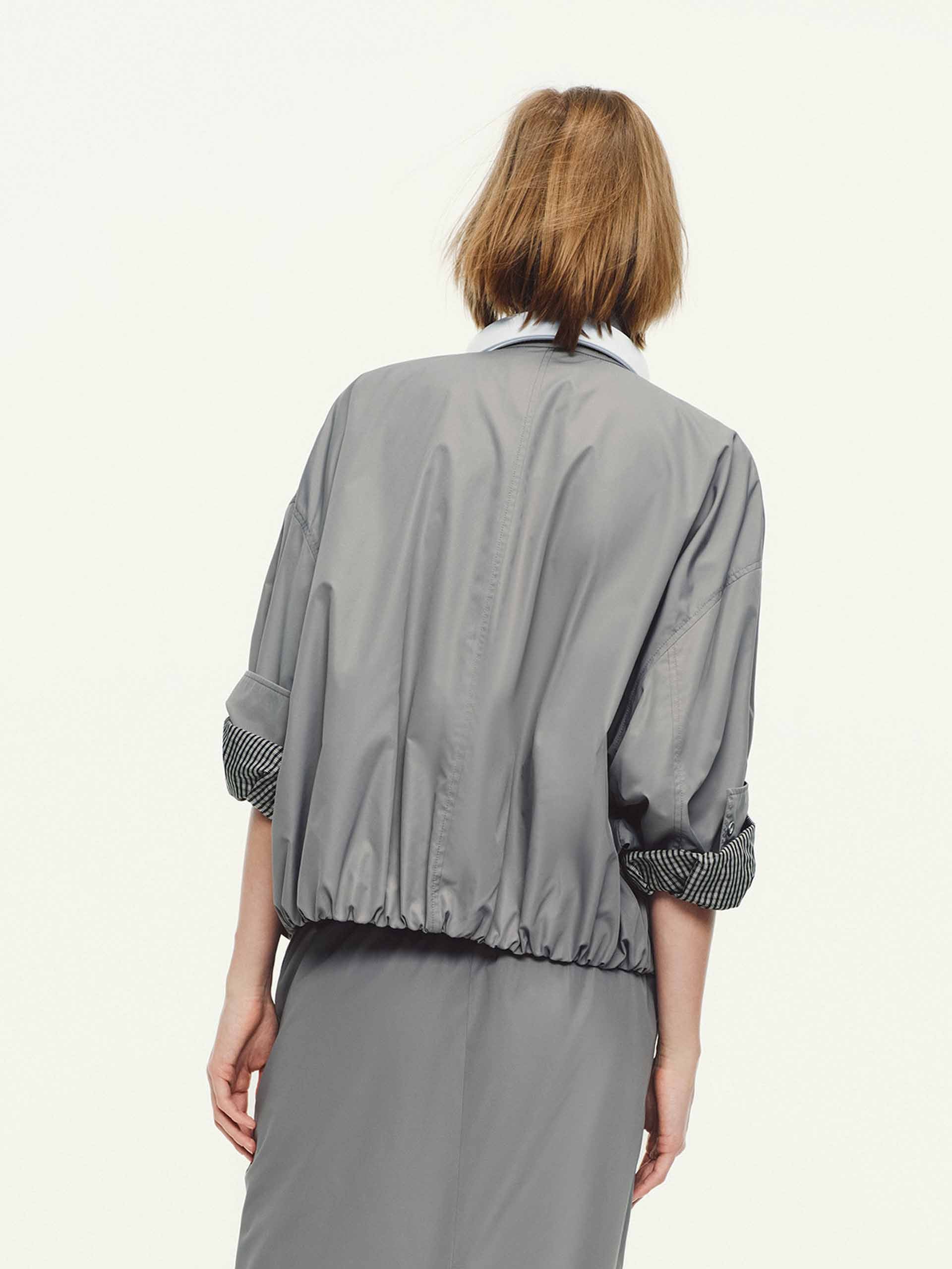 Cropped Stand Collar Jacket - Image 3