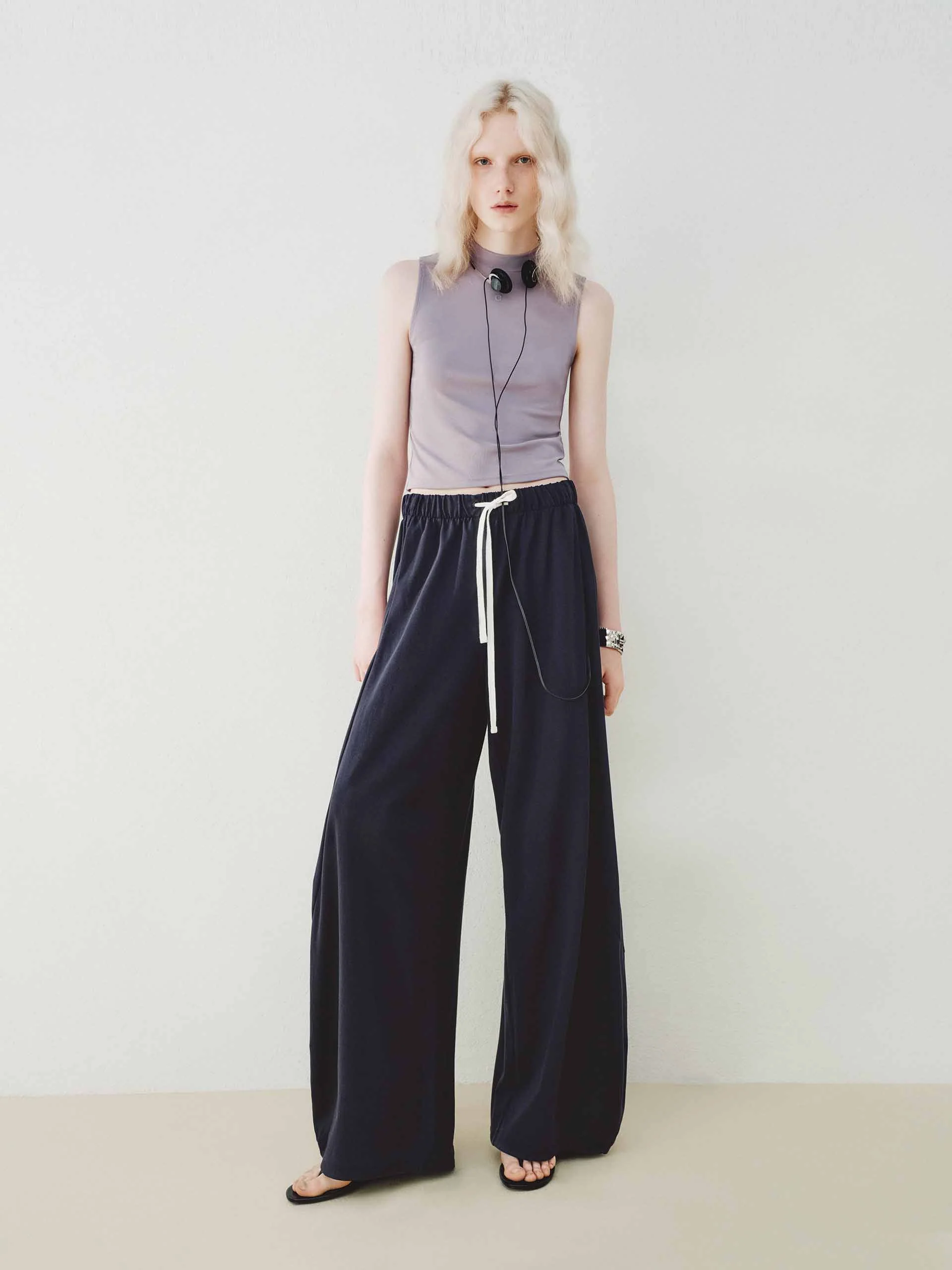 Cropped Stand Collar Top - Image 2