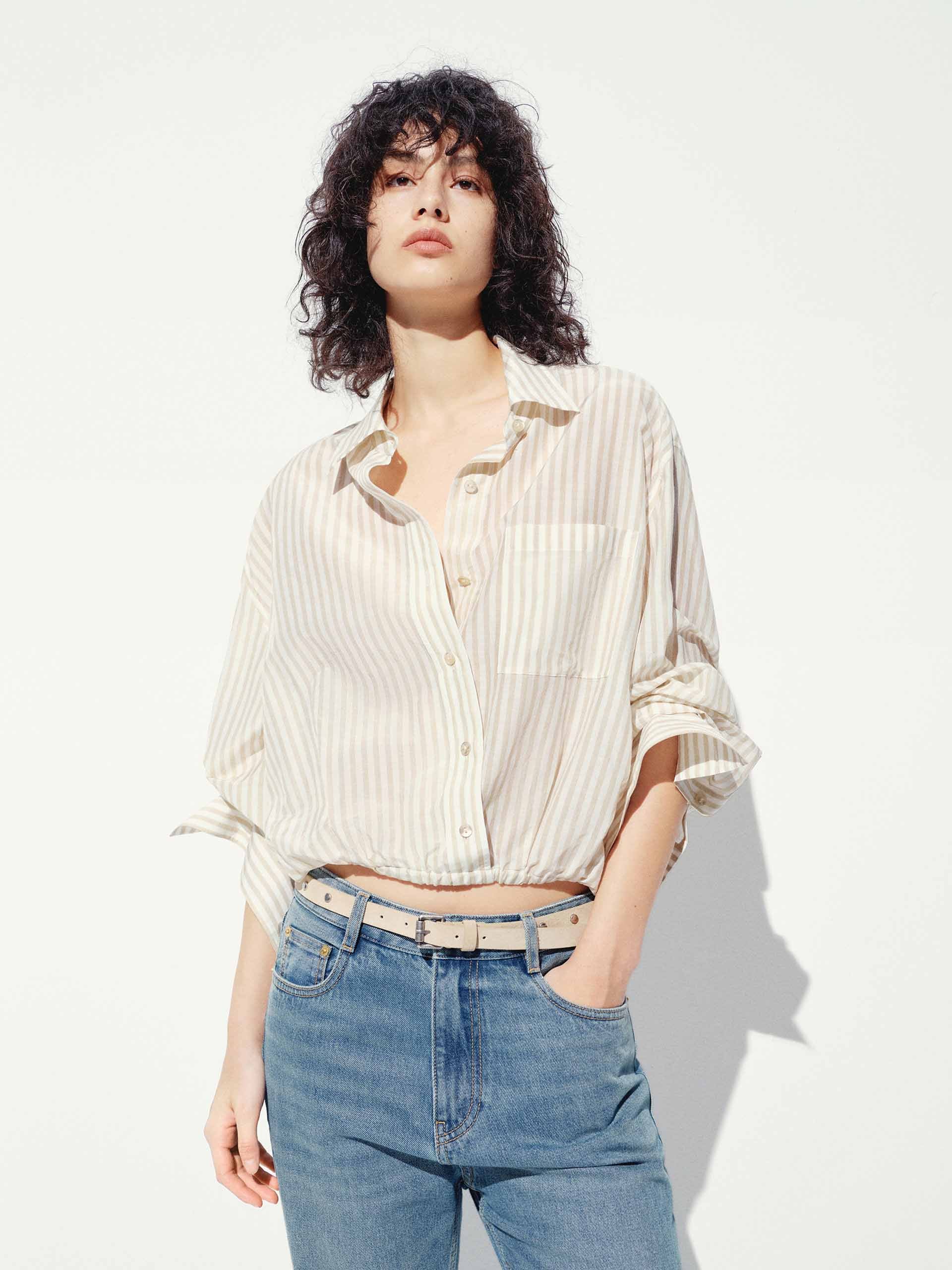 Cropped Striped Blouse