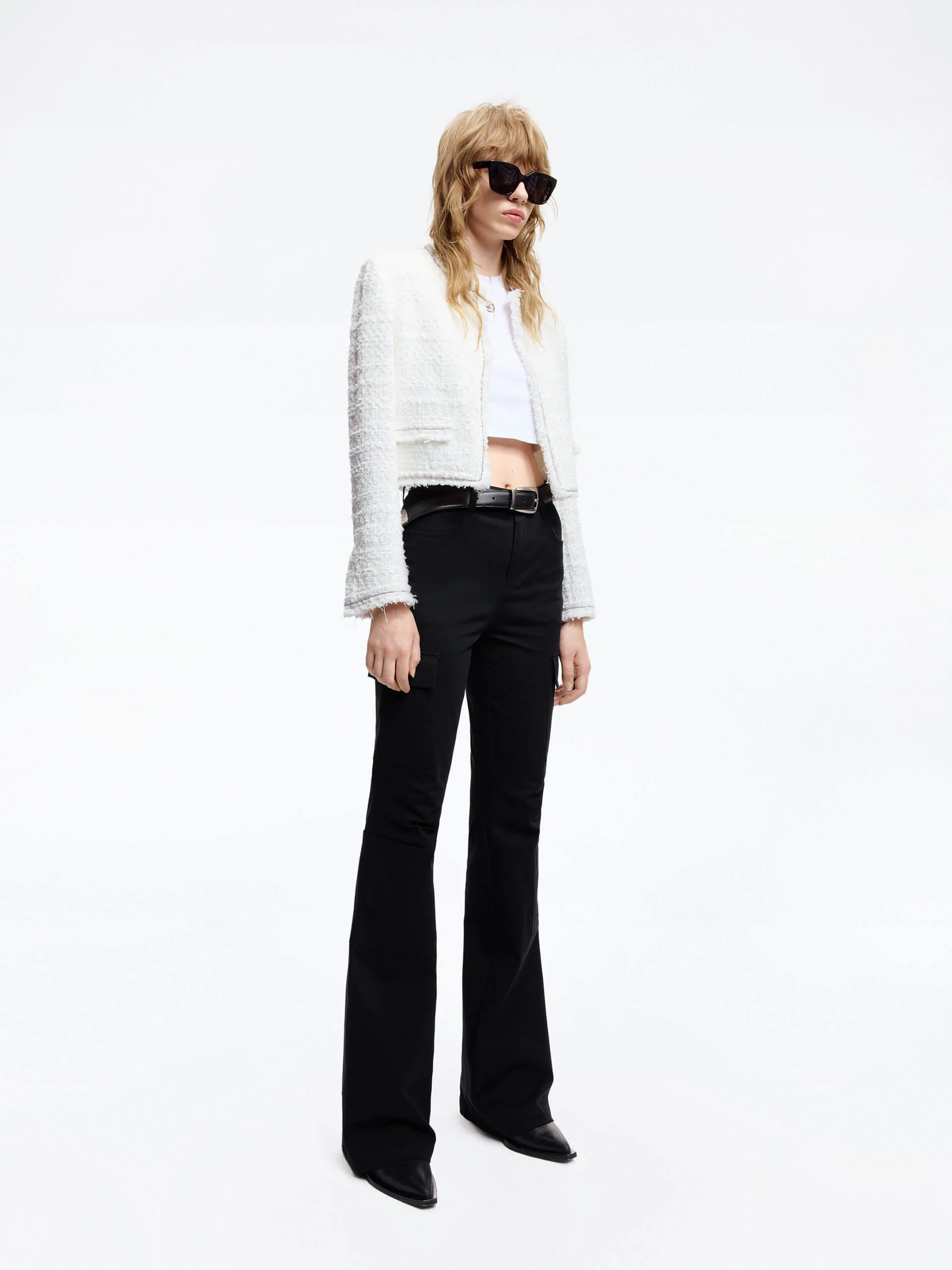 Cropped Tweed Jacket - Image 8