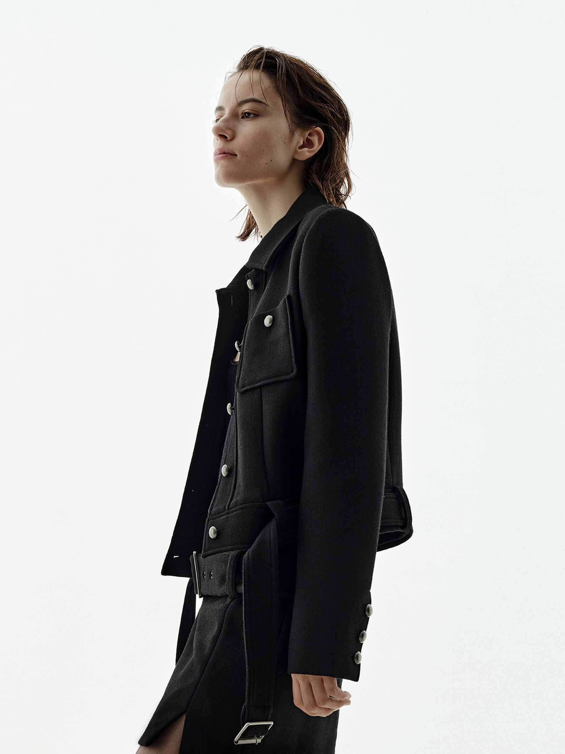 Cropped Wool Blend Jacket - Image 3