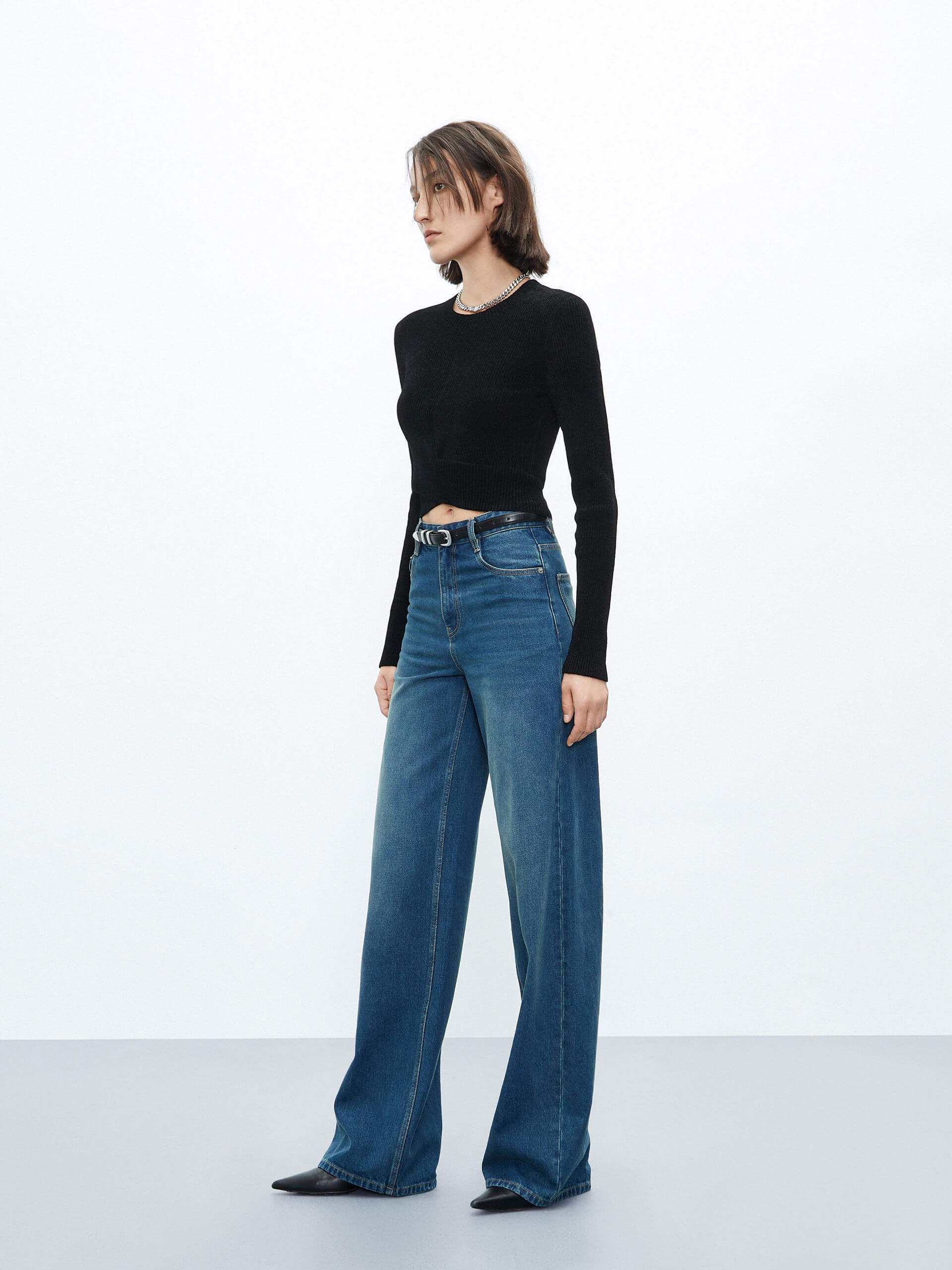 Cross Front Ribbed Knit Top - Image 15