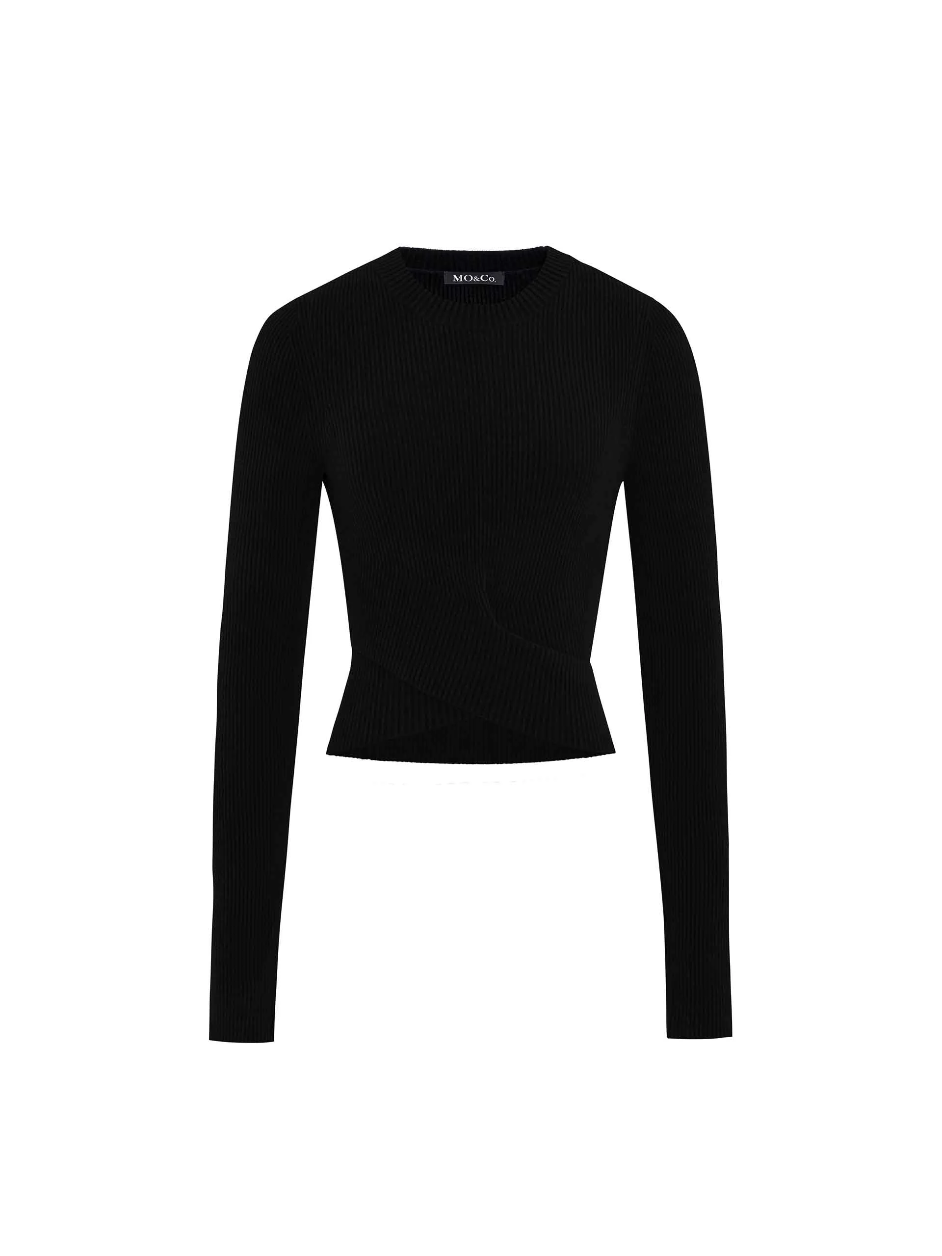 Cross Front Ribbed Knit Top - Image 16