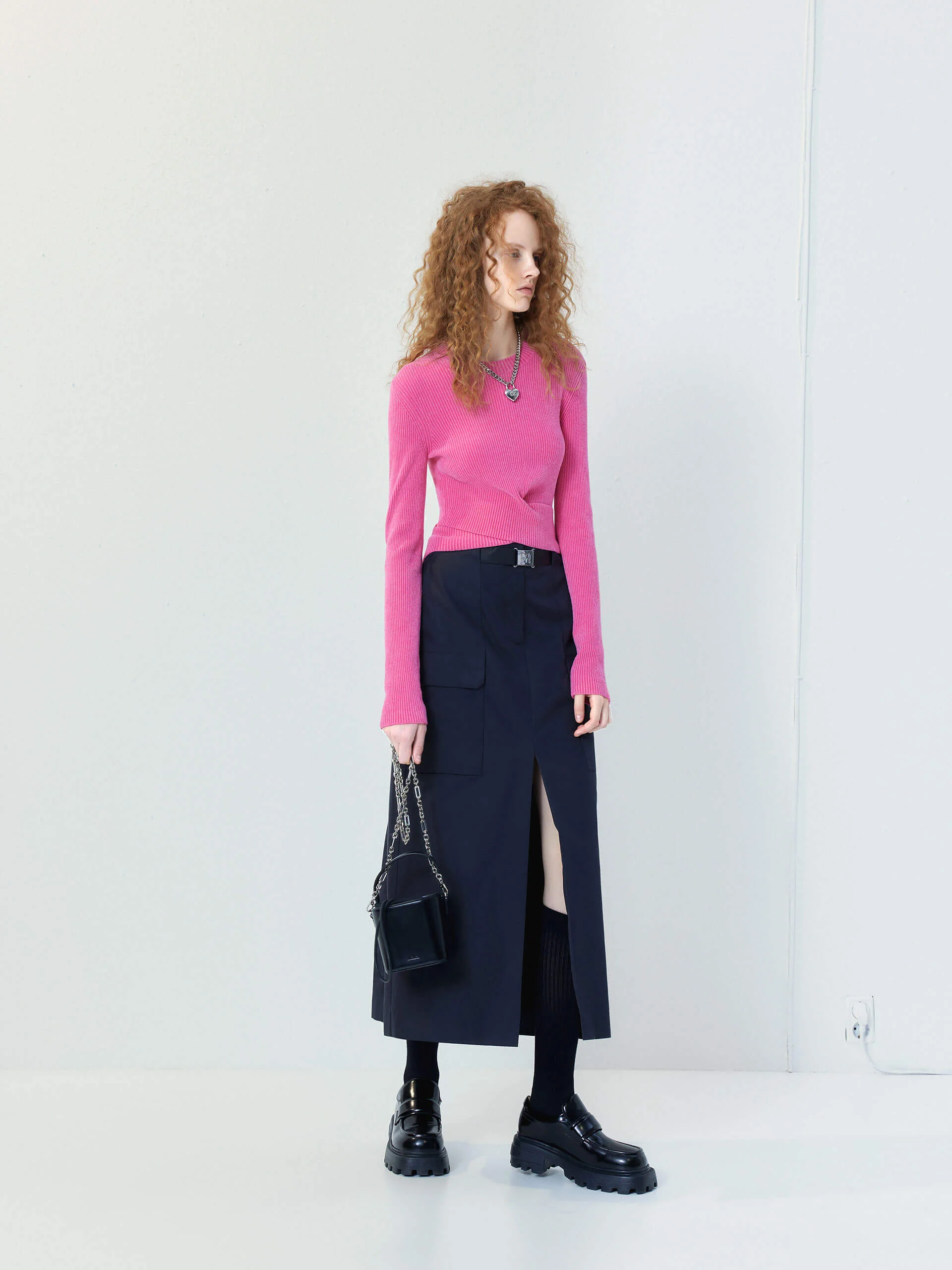 Cross Front Ribbed Knit Top - Image 7