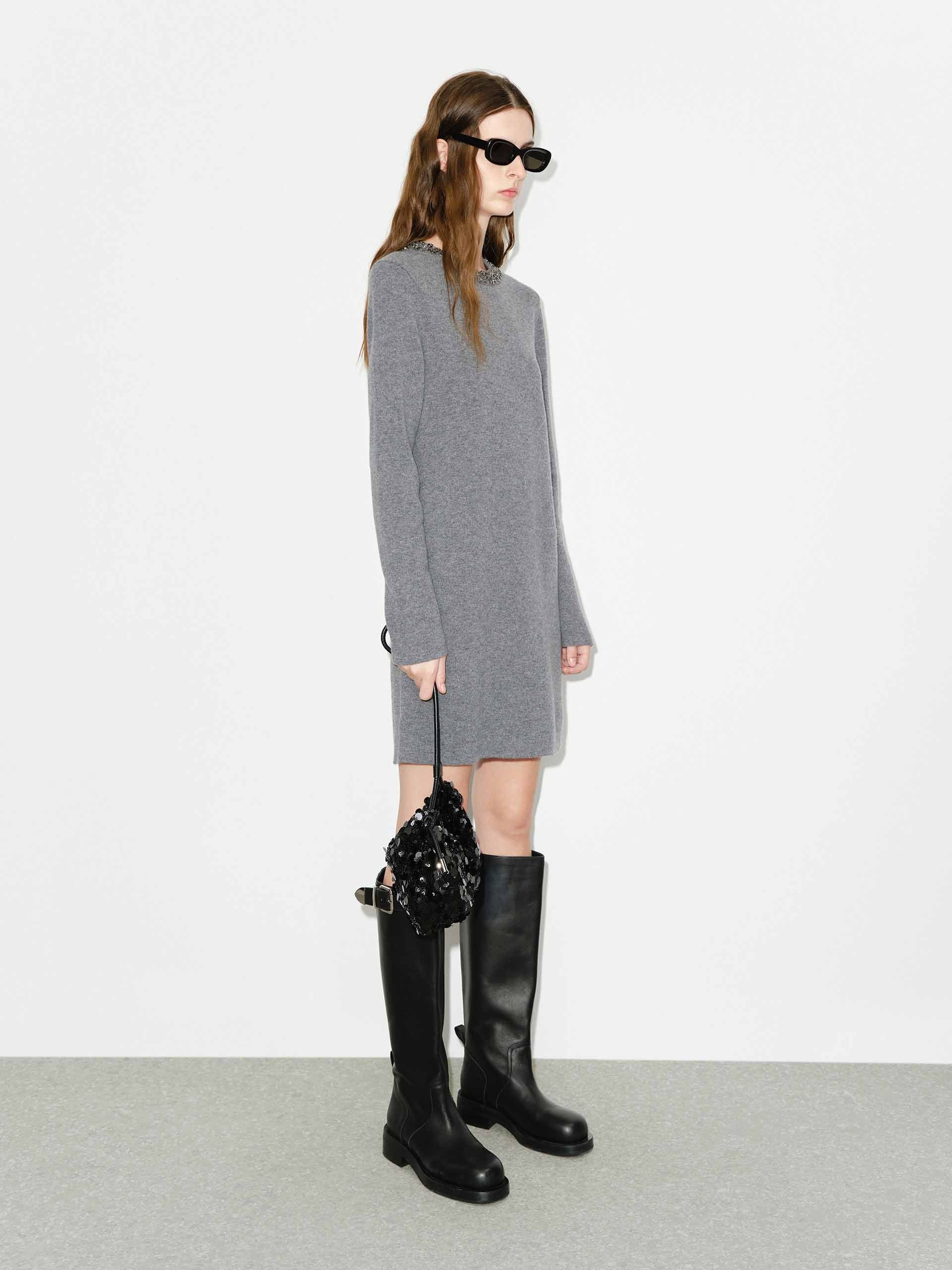 Crystal Collar Mini Dress - Image 2