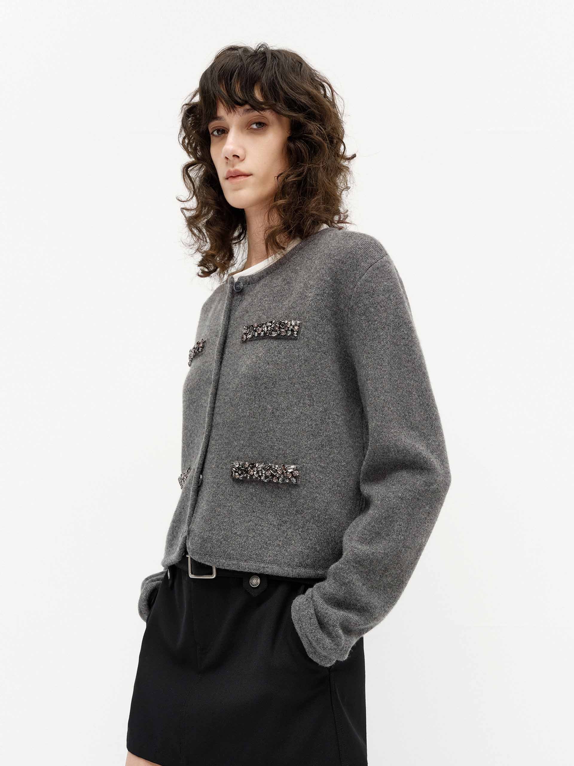 Crystal Detail Cropped Jacket - Image 3