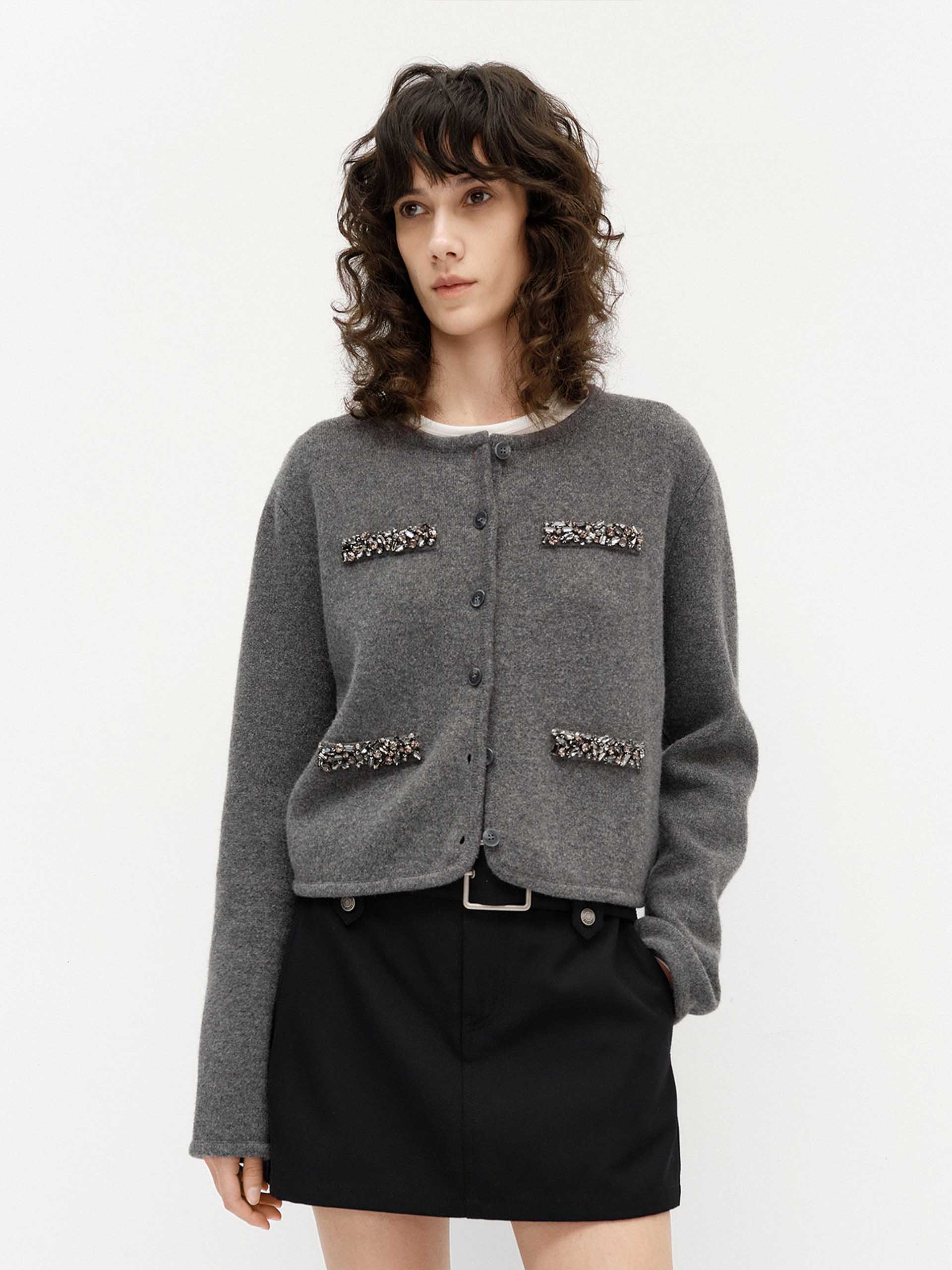 Crystal Detail Cropped Jacket - Image 7
