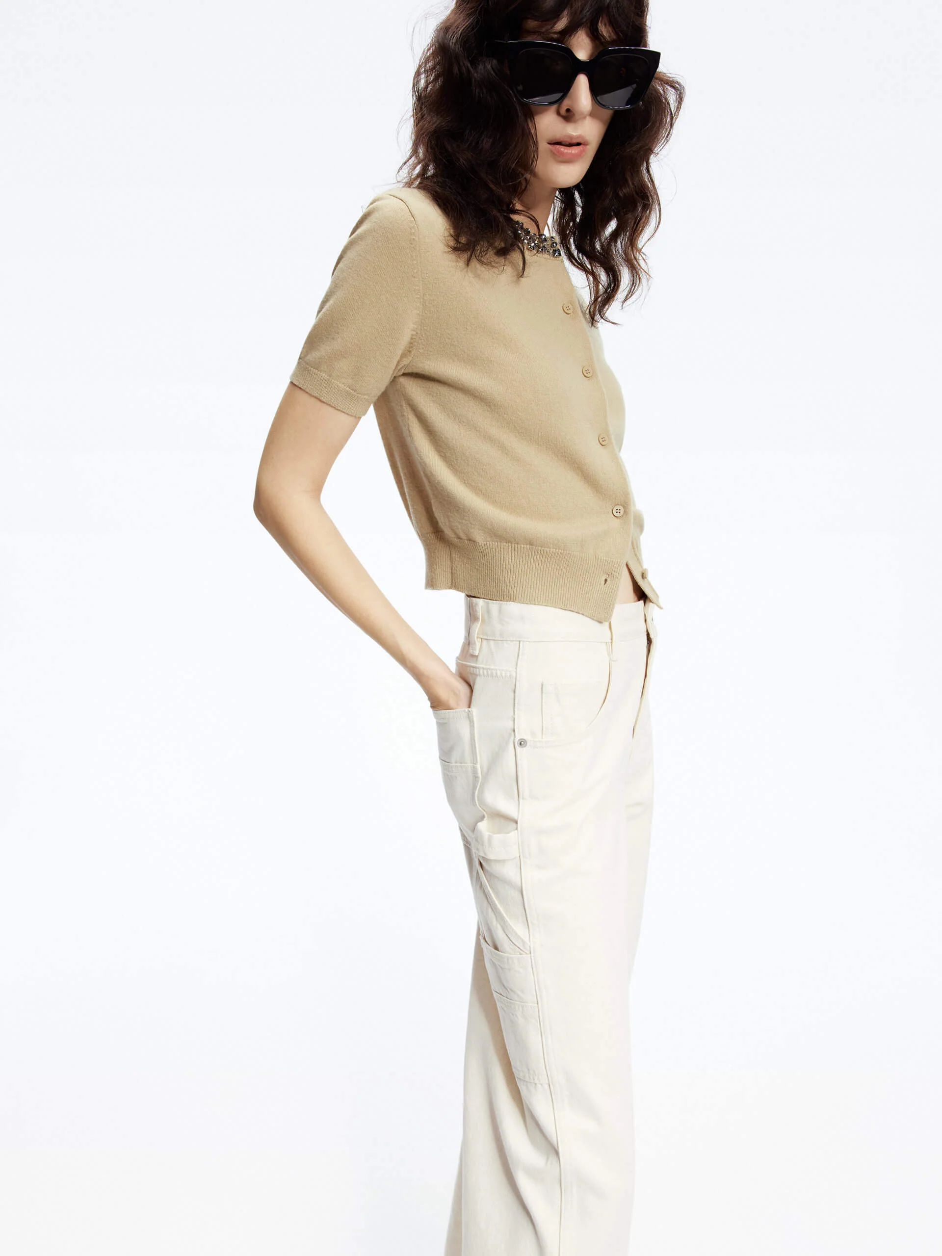 Crystal Detail Knit Cardigan - Image 16