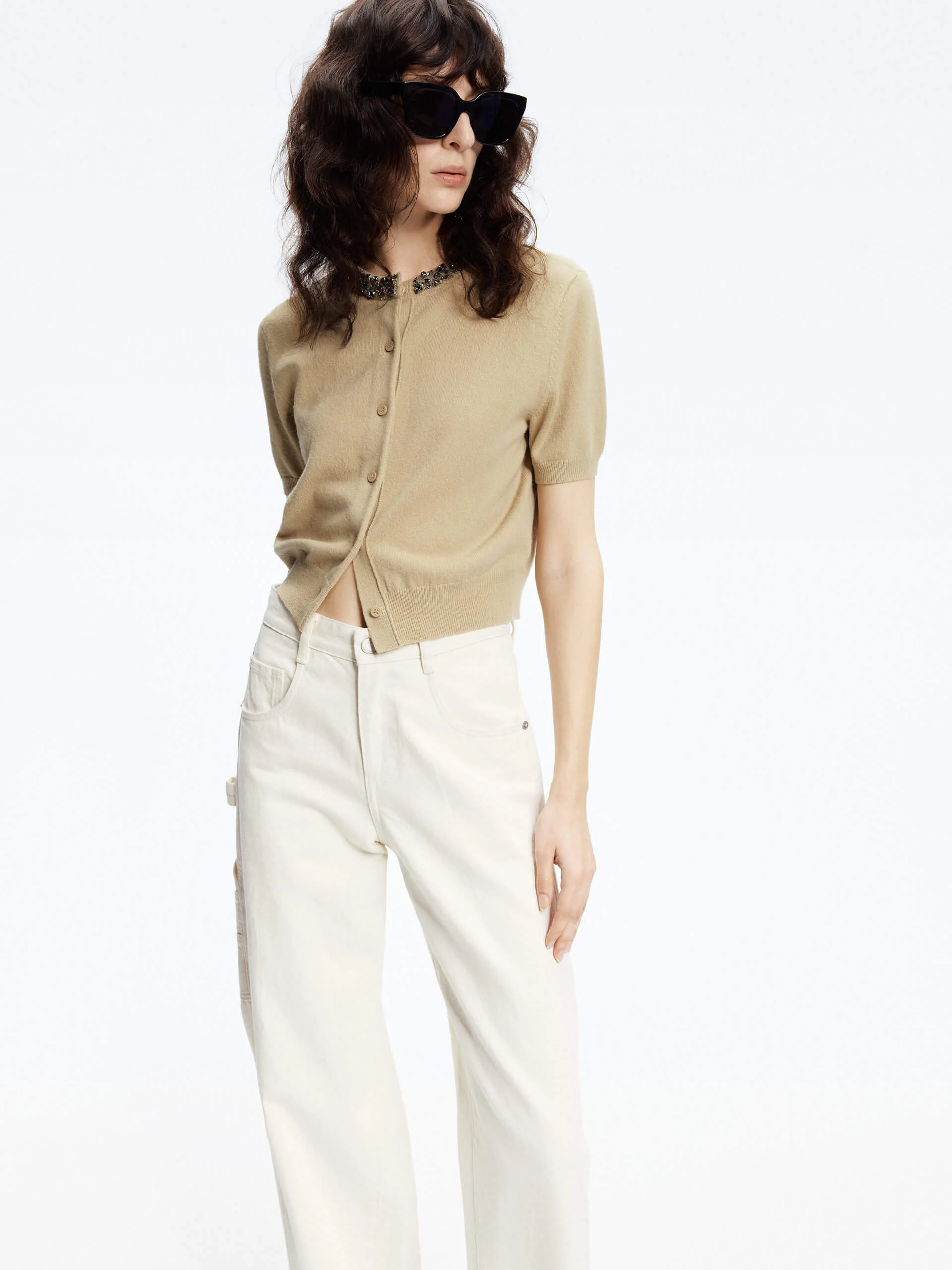 Crystal Detail Knit Cardigan - Image 17