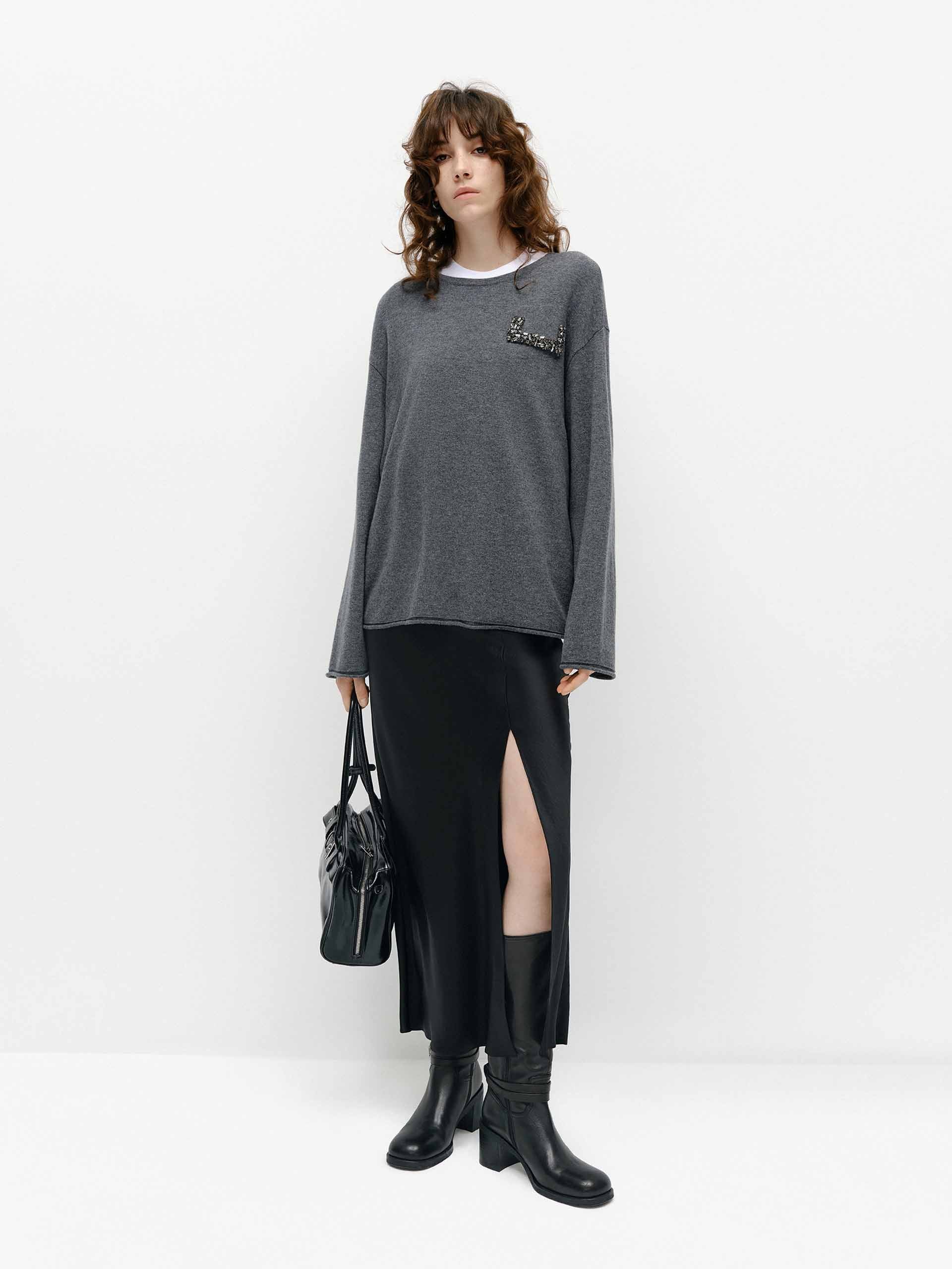 Crystal Detail Loose Sweater - Image 6